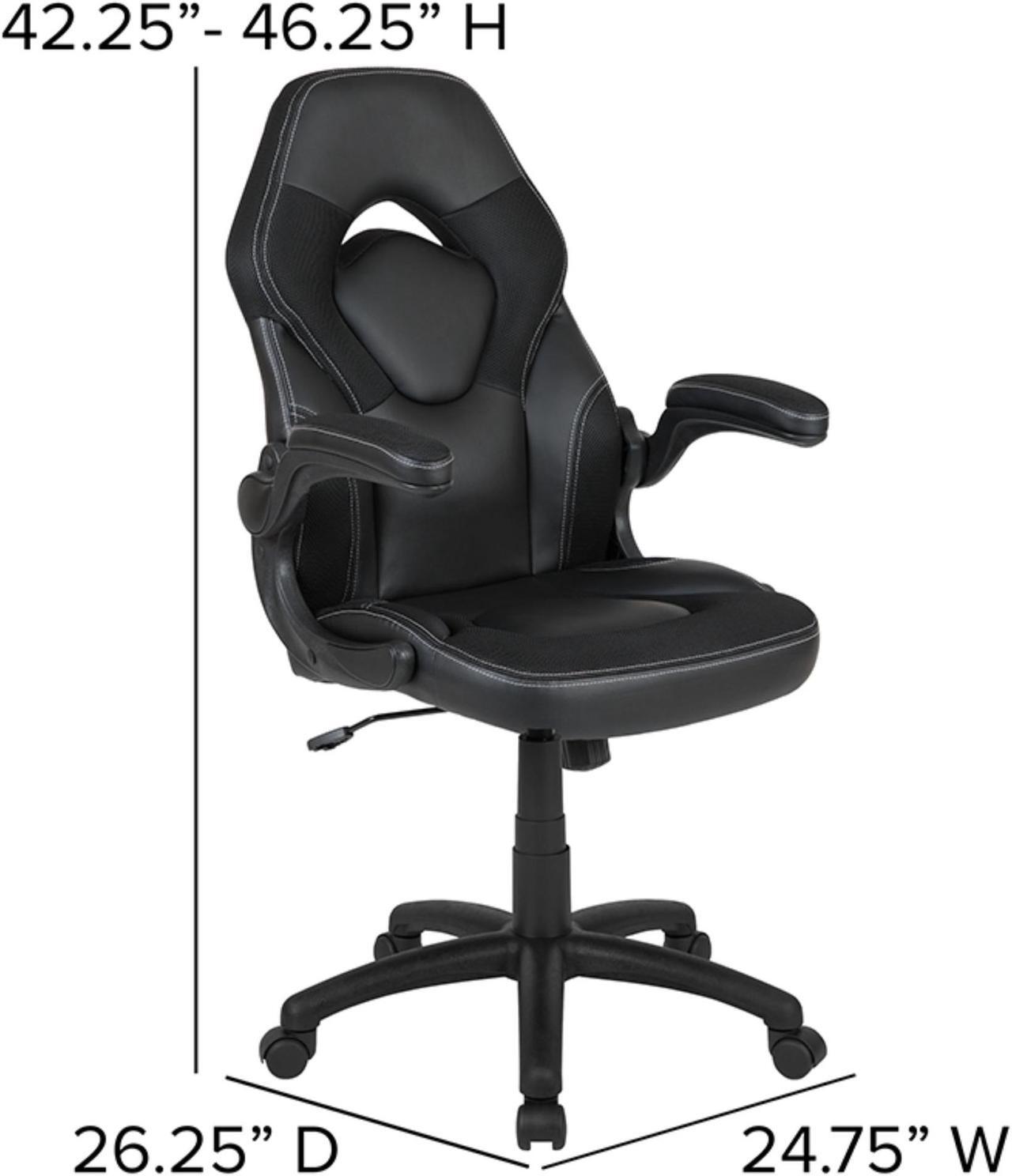 Alt view image 5 of 20 - Flash Furniture Red Computer Gaming Desk and Black Racing Chair Set with Cup Holder and Headphone Hook