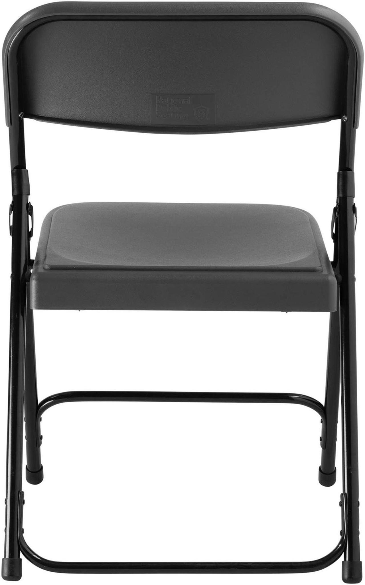 Alt view image 7 of 15 - NPS 820 Plastic Folding Chair - Supports Up to 500 lb - 18" Seat Height - Charcoal Seat, Charcoal Back, Black Base - 4/Carton