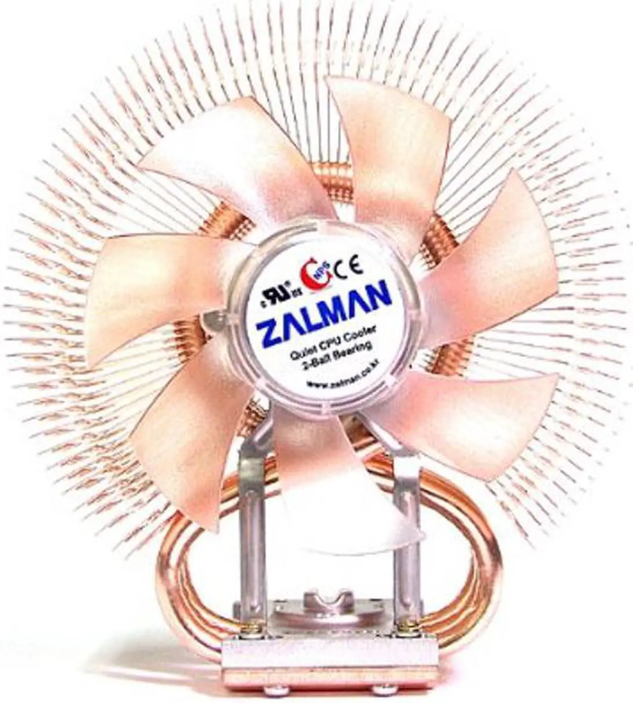 Alt view image 5 of 7 - Zalman Pure Copper CPU Cooler with 92mm Blue LED Fan, CPU Air Cooling Fan High Performance, 1350-2600RPM, Patented Figure-8 Heat Pipe, 3-Pin Connector w/ Fan Mate Speed Controller (CNPS9500A-LED)