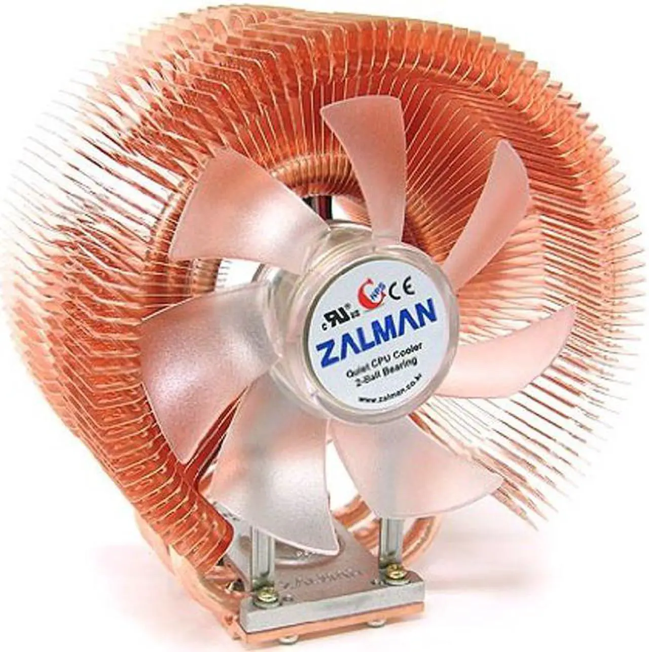 Main image of Zalman Pure Copper CPU Cooler with 92mm Blue LED Fan, CPU Air Cooling Fan High Performance, 1350-2600RPM, Patented Figure-8 Heat Pipe, 3-Pin Connector w/ Fan Mate Speed Controller (CNPS9500A-LED)