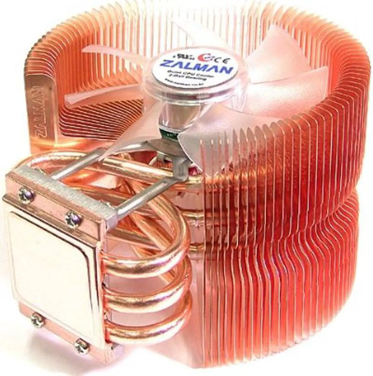 Alt view image 6 of 7 - Zalman Pure Copper CPU Cooler with 92mm Blue LED Fan, CPU Air Cooling Fan High Performance, 1350-2600RPM, Patented Figure-8 Heat Pipe, 3-Pin Connector w/ Fan Mate Speed Controller (CNPS9500A-LED)