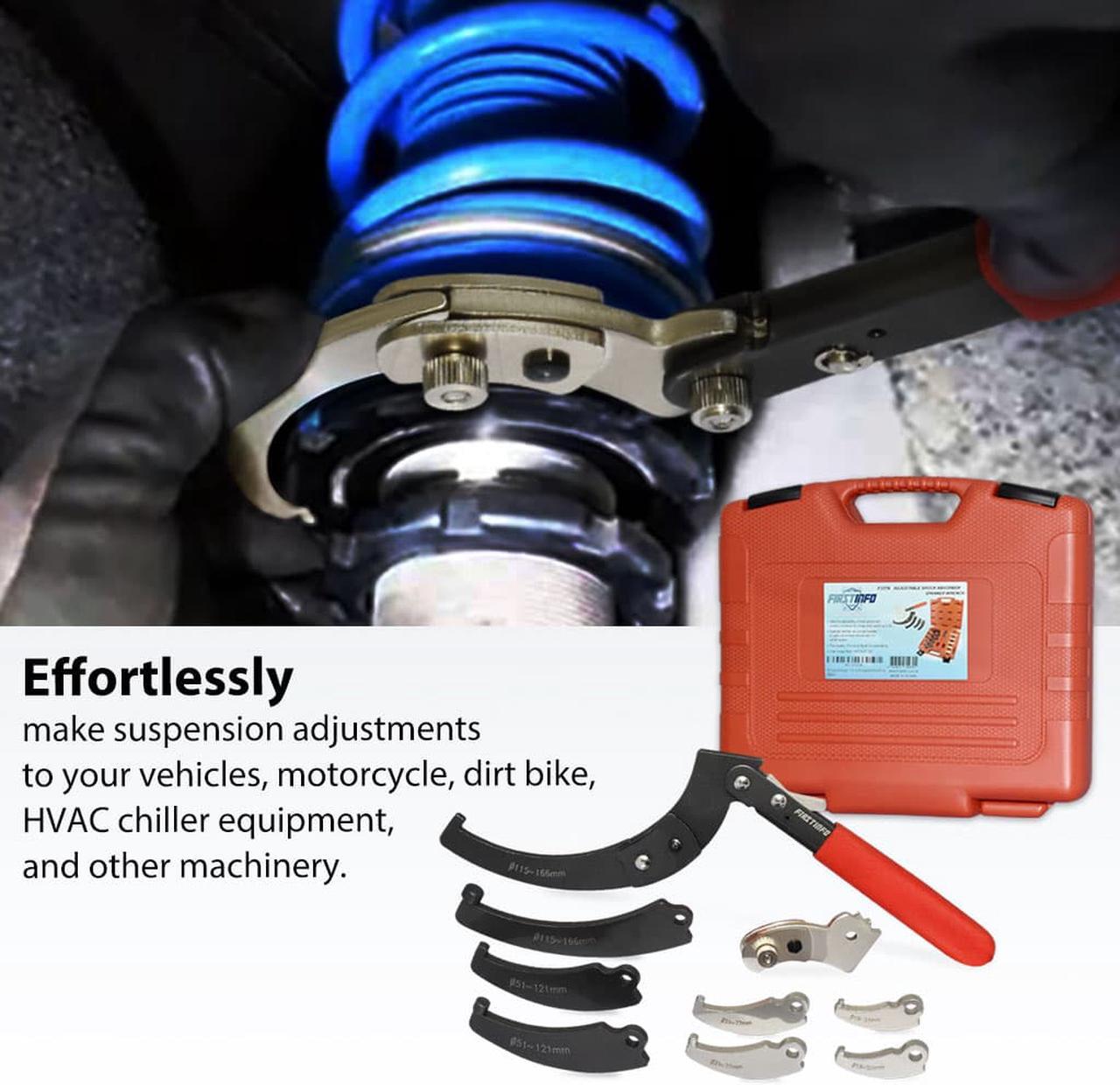 Alt view image 2 of 7 - FIRSTINFO Adjustable Universal Pin & Hook Wrench Spanner 11 Piece Shock Absorber Tool Kit with Carrying Case For Suspension Collar, Normal Industrial Use