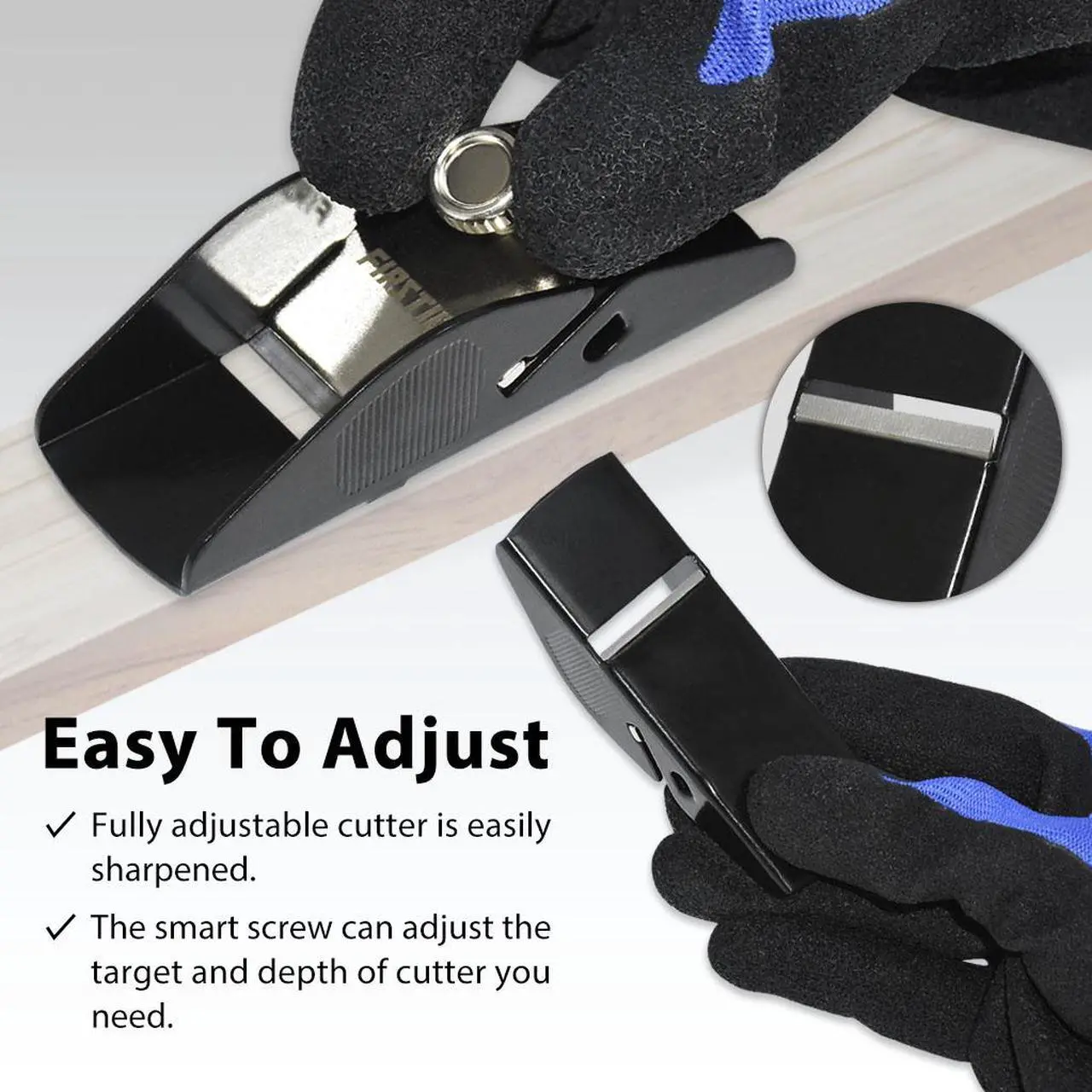 Alt view image 3 of 6 - FIRSTINFO Mini Hand Plane Small Lightweight Steel Body Trimming Plane for Woodworking / Trimming / Wood Planing