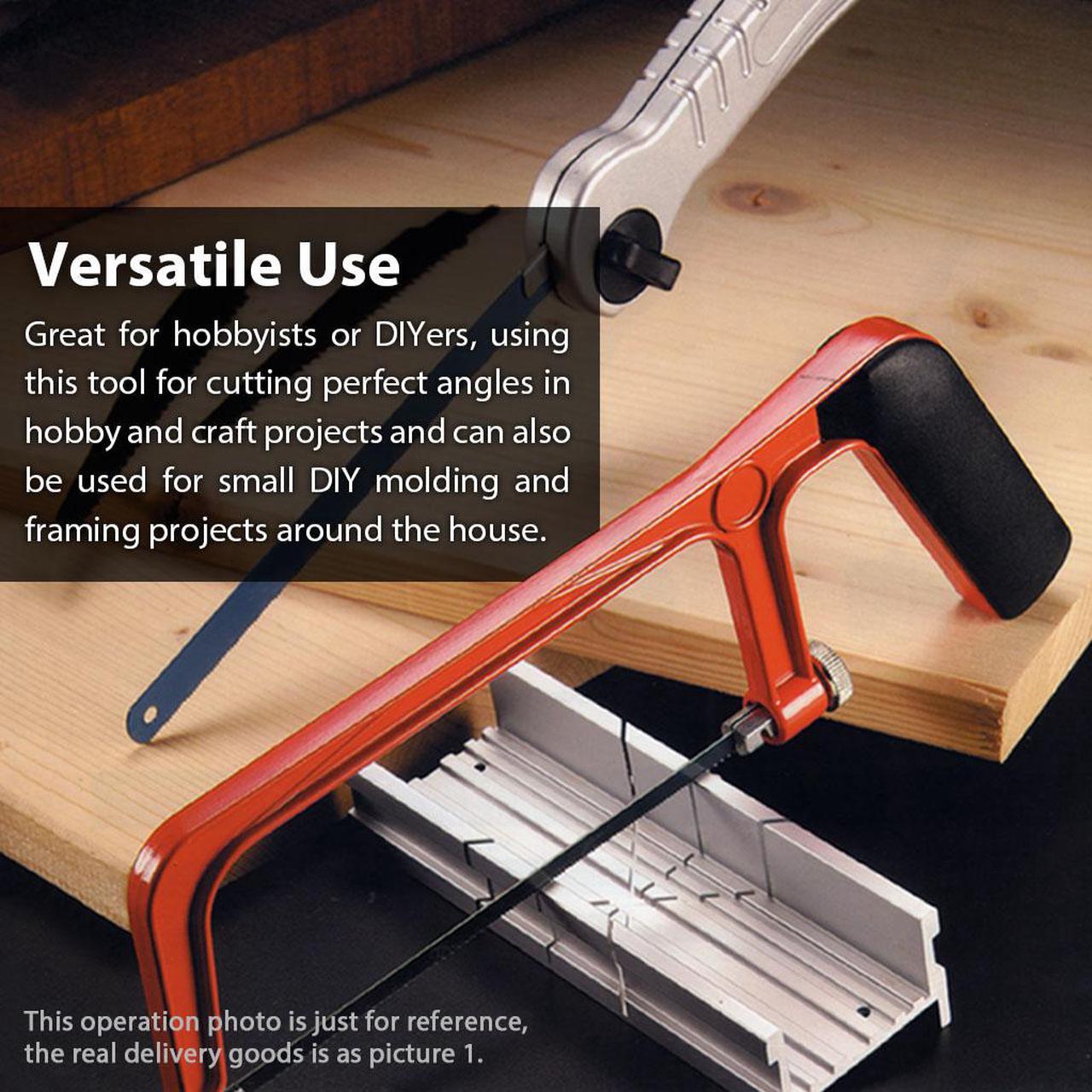 Alt view image 4 of 6 - FIRSTINFO Mini Hacksaw Hand Saw and Aluminum Miter / Thin Slot Small Miter Box Slot Angles 45, 90, 135 Degree with Trimming Planer Kit