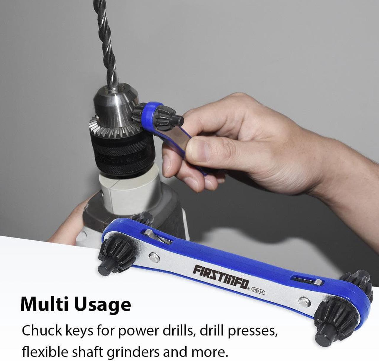 Alt view image 4 of 5 - FIRSTINFO Universal 4 Way Drill Chuck Master Key Ratchet Wrench on 4 Sizes of chuck Ø 7mm, 5.5mm, 6mm, 5.8mm