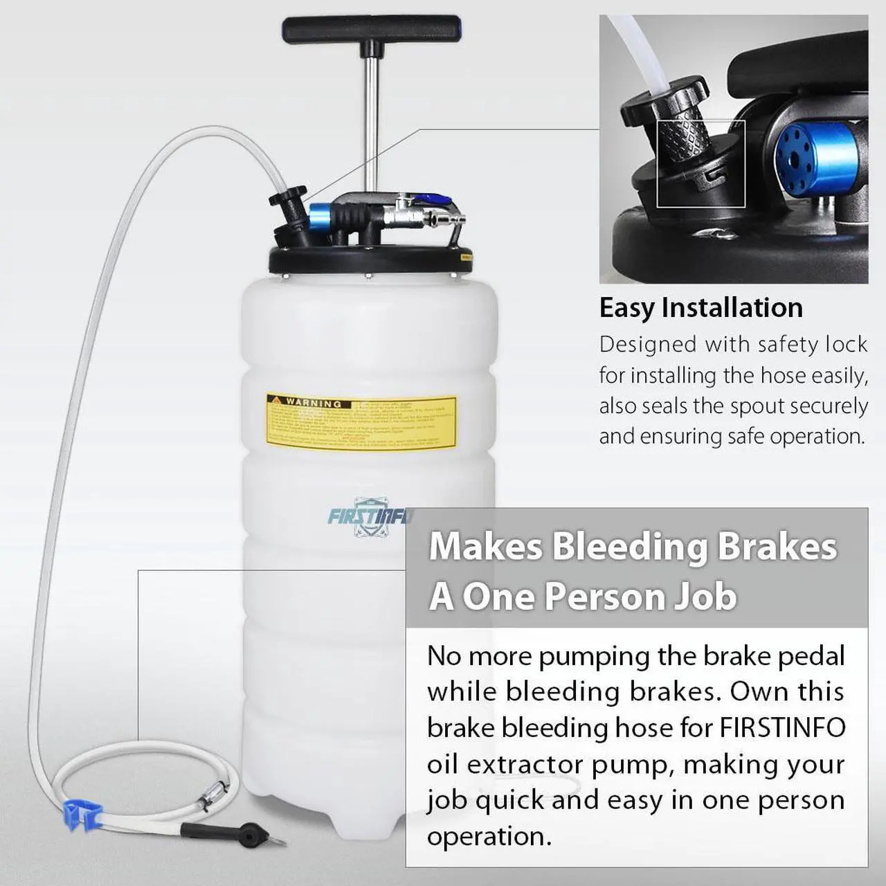 Alt view image 4 of 6 - FIRSTINFO One Way Check Valve 6.5 feet ( 2 Meter ) Automotive Brake Bleeding Hose with Oil Stopper Valve for FIRSTINFO 6.5 & 10 & 15 Liter Oil Evacuator