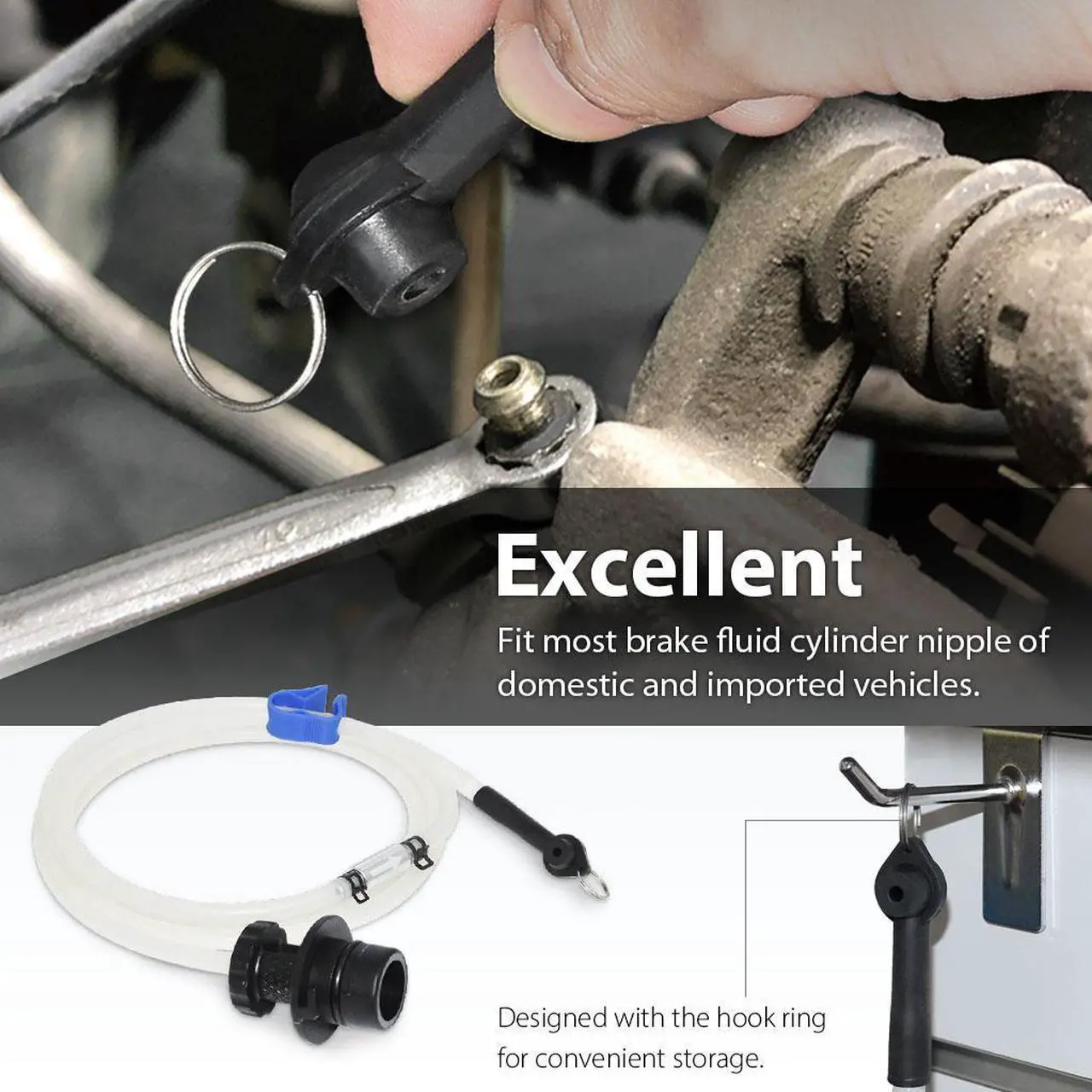 Alt view image 5 of 6 - FIRSTINFO One Way Check Valve 6.5 feet ( 2 Meter ) Automotive Brake Bleeding Hose with Oil Stopper Valve for FIRSTINFO 6.5 & 10 & 15 Liter Oil Evacuator
