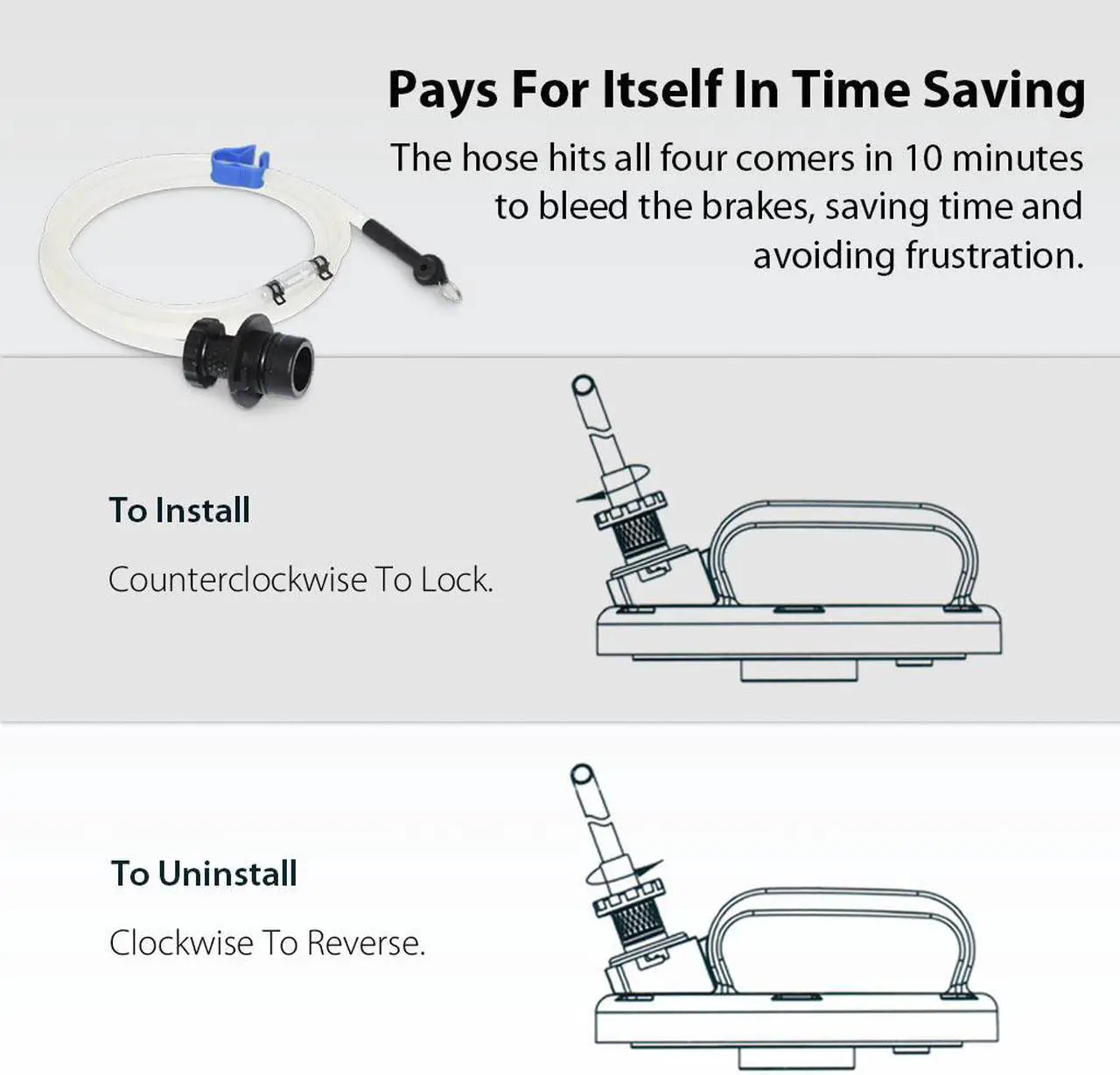 Alt view image 6 of 6 - FIRSTINFO One Way Check Valve 6.5 feet ( 2 Meter ) Automotive Brake Bleeding Hose with Oil Stopper Valve for FIRSTINFO 6.5 & 10 & 15 Liter Oil Evacuator