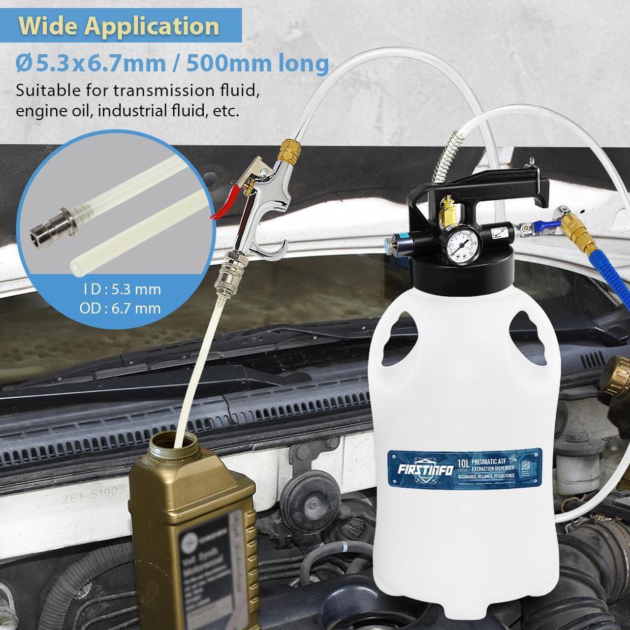 Alt view image 5 of 6 - FIRSTINFO10 Liter Automatic Transmission Fluid Pump ATF Refill System Dispenser Extractor with 21 Pcs OE-Style ATF Filler Adapters