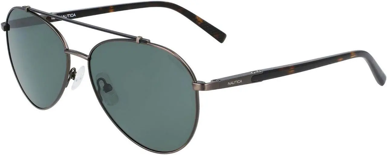 Main image of Nautica Polarized Men's Aviator Sunglasses N5138S Matte Gunmetal