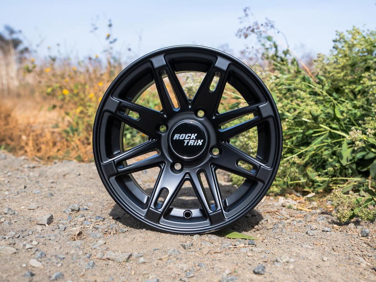 Alt view image 2 of 7 - RockTrix RT103 12in ATV Wheels Rims 12x7 Matte Black | 4x156 Bolt Pattern | 4+3 offset | Compatible with many Polaris Sportsman RZR Ranger (4/156) - Set of 4