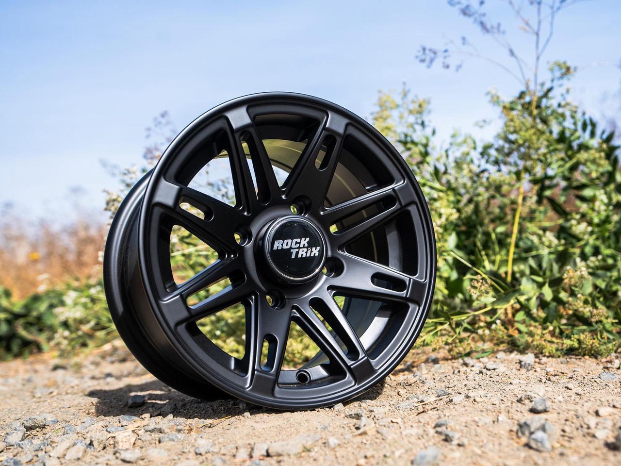 Alt view image 3 of 7 - RockTrix RT103 12in ATV Wheels Rims 12x7 Matte Black | 4x156 Bolt Pattern | 4+3 offset | Compatible with many Polaris Sportsman RZR Ranger (4/156) - Set of 4