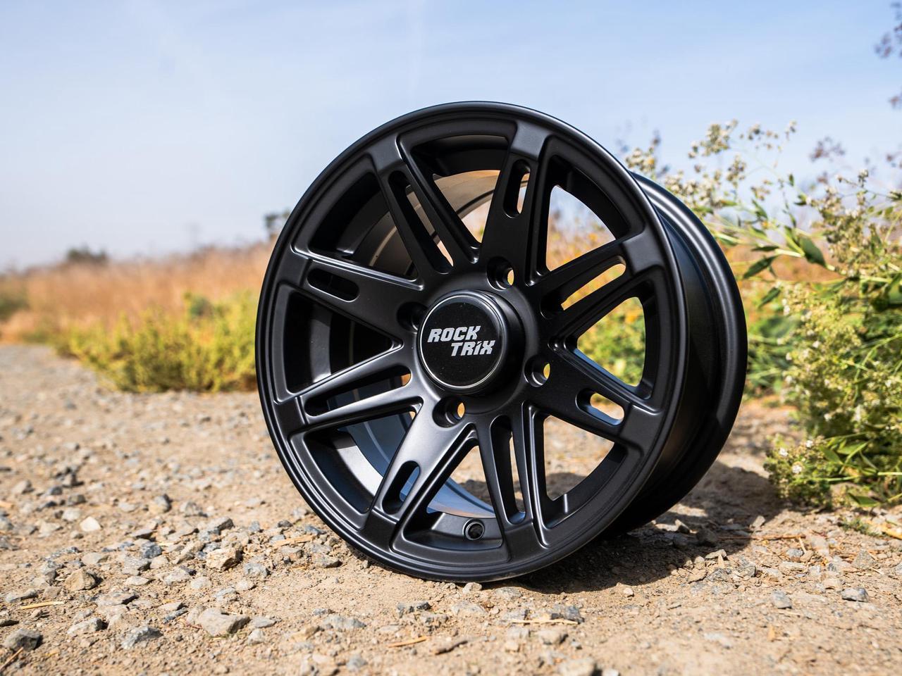 Alt view image 4 of 7 - RockTrix RT103 12in ATV Wheels Rims 12x7 Matte Black | 4x156 Bolt Pattern | 4+3 offset | Compatible with many Polaris Sportsman RZR Ranger (4/156) - Set of 4