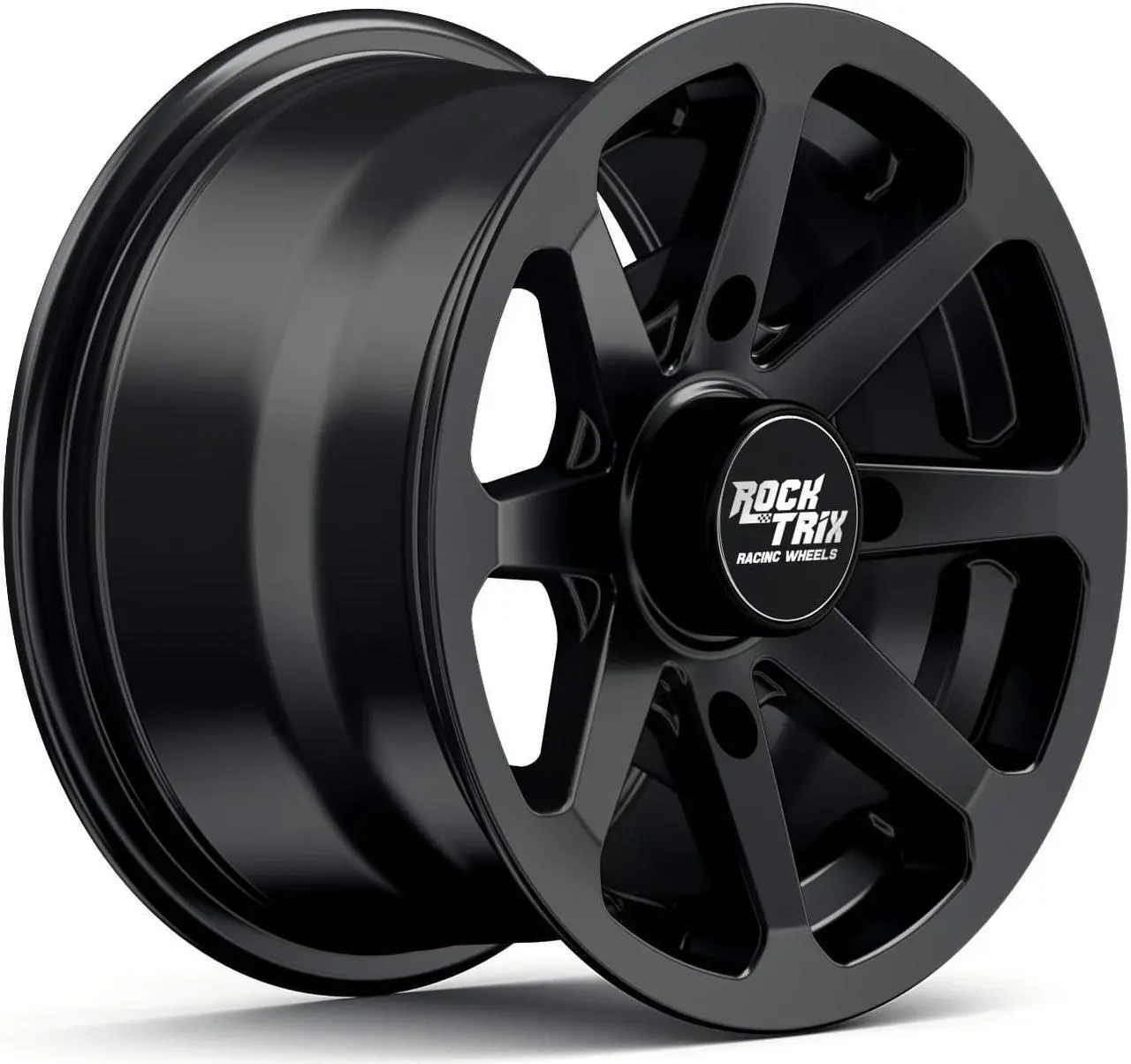 Alt view image 7 of 7 - RockTrix RT102 12in ATV Wheels 4x156 Rims 12x7, 4+3 Offset, Includes 12x1.5 Spline Lug nuts, Compatible with 2014-2019 Polaris Sportsman RZR Ranger Crew UTV - 4/156 (Set of 4)