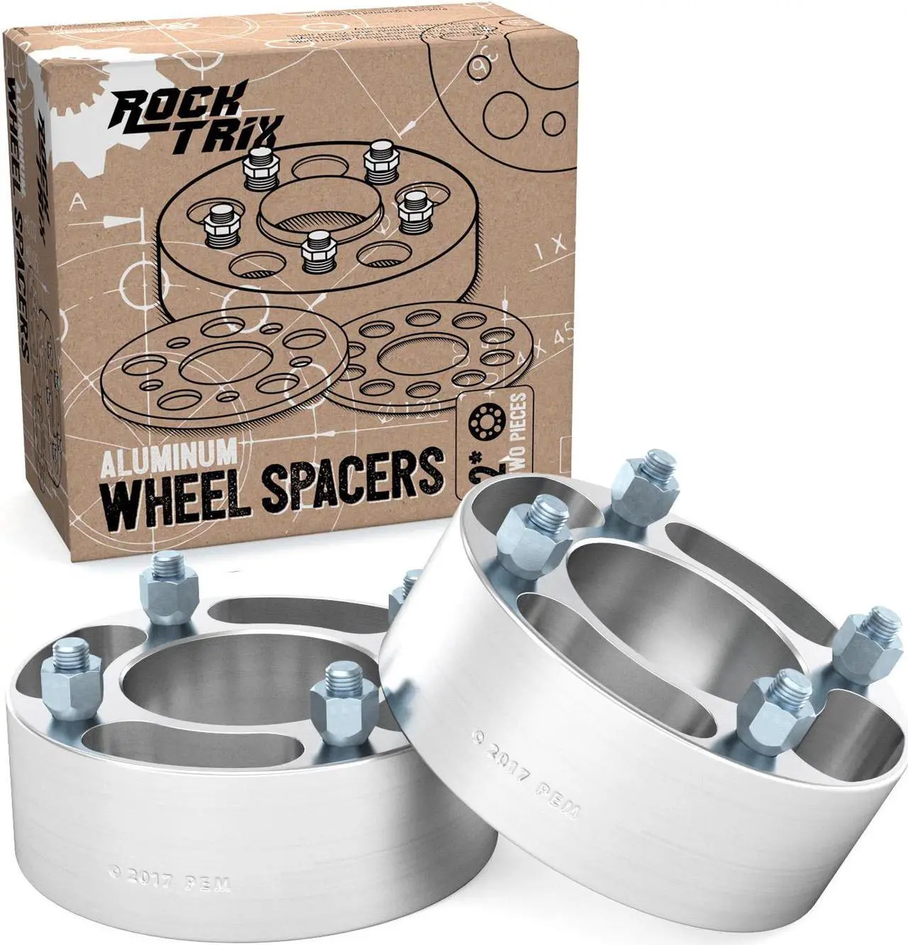 Main image of RockTrix 2pc 2" Thick 4x110 ATV Wheel Spacers (74mm Centerbore, 10x1.25 Studs/Nuts) for many Honda Yamaha Kawasaki Suzuki Bombardier (See Description for Year/Model Info) 4/110 UTV V4