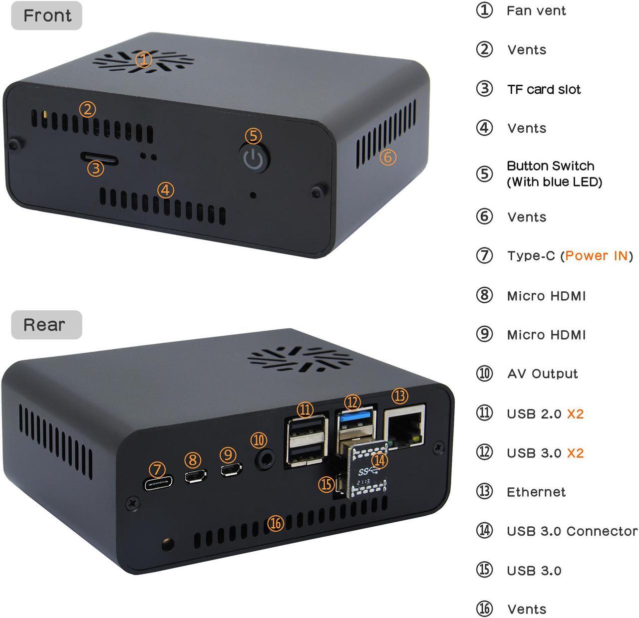 Alt view image 2 of 7 - Geekworm NASPi 2.5 inch SATA HDD/SSD NAS Storage Kit for Raspberry Pi 4 Model B(Not Include Raspberry Pi 4)