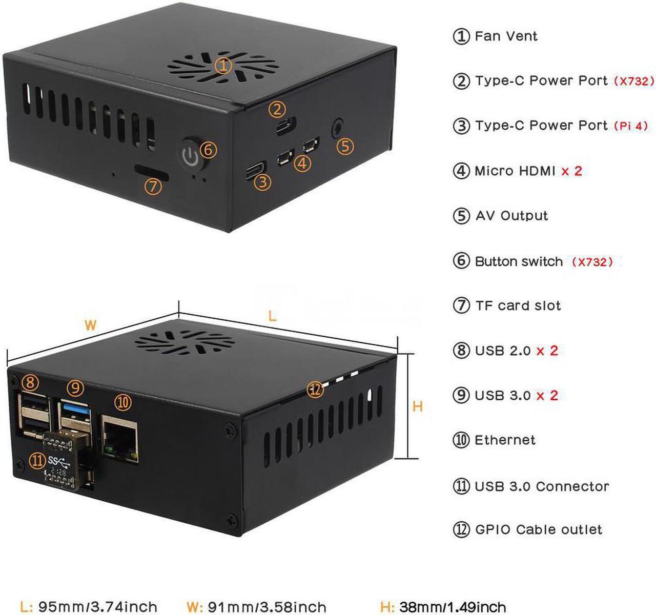 Alt view image 2 of 7 - Geekworm X863 M.2 NGFF SATA SSD Storage NAS Kit for Raspberry Pi 4 Model B(Not inlcude Raspberry Pi 4&SSD&PSU)