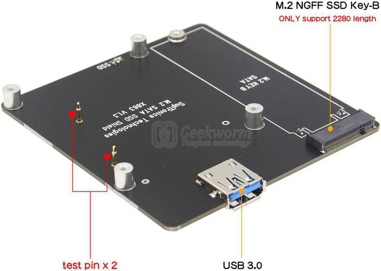 Alt view image 4 of 7 - Geekworm X863 M.2 NGFF SATA SSD Storage NAS Kit for Raspberry Pi 4 Model B(Not inlcude Raspberry Pi 4&SSD&PSU)
