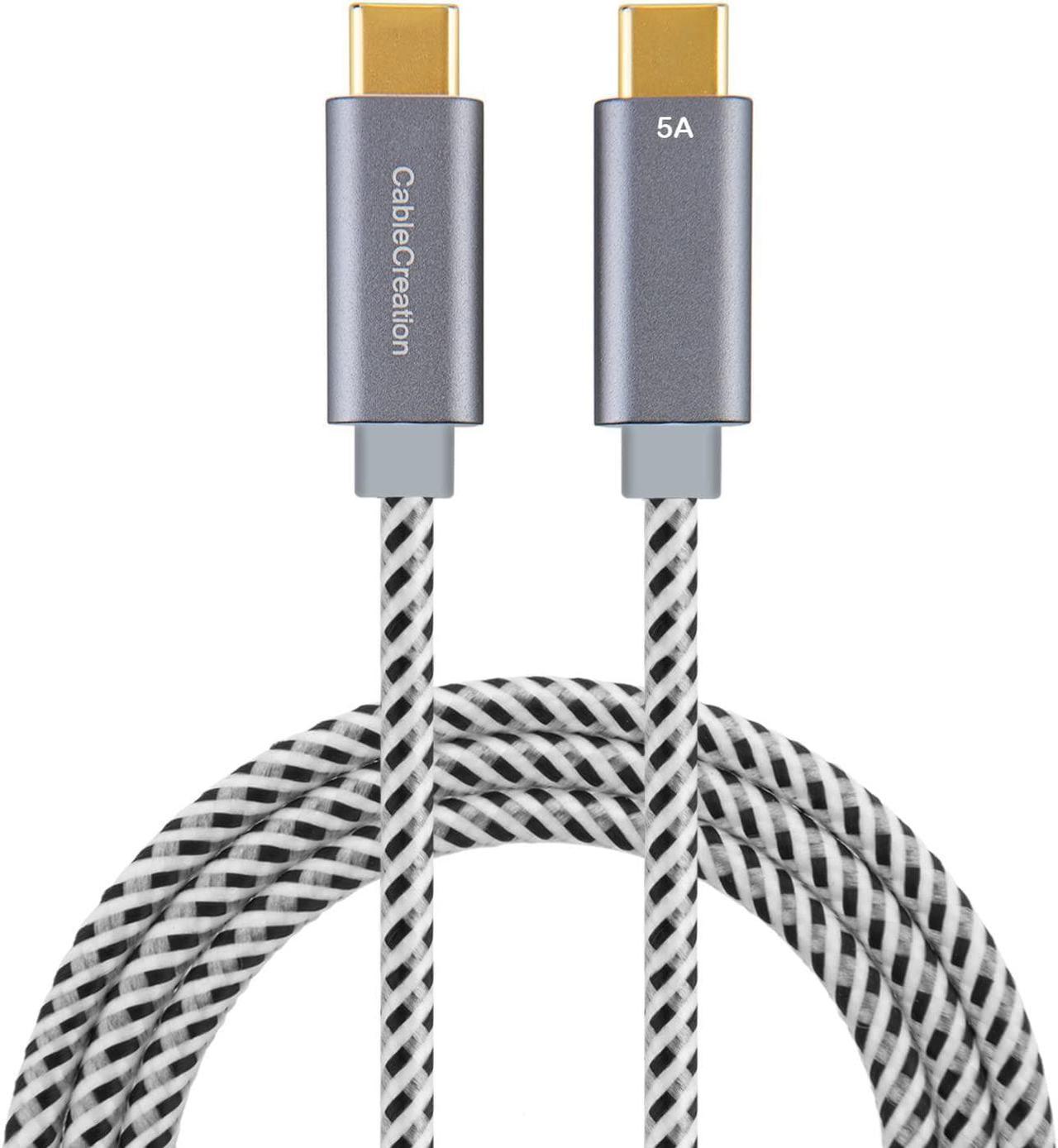 USB C Cable 6FT 100W CableCreation USB2.0 C to C Cable 5A Fast Charging Cable 480Mbps Durable Braided USB Type C Cable for MacBook Pro Air Pixel 4XL S21 S20 S10 S9, Note 10, 1.83m Space Gray