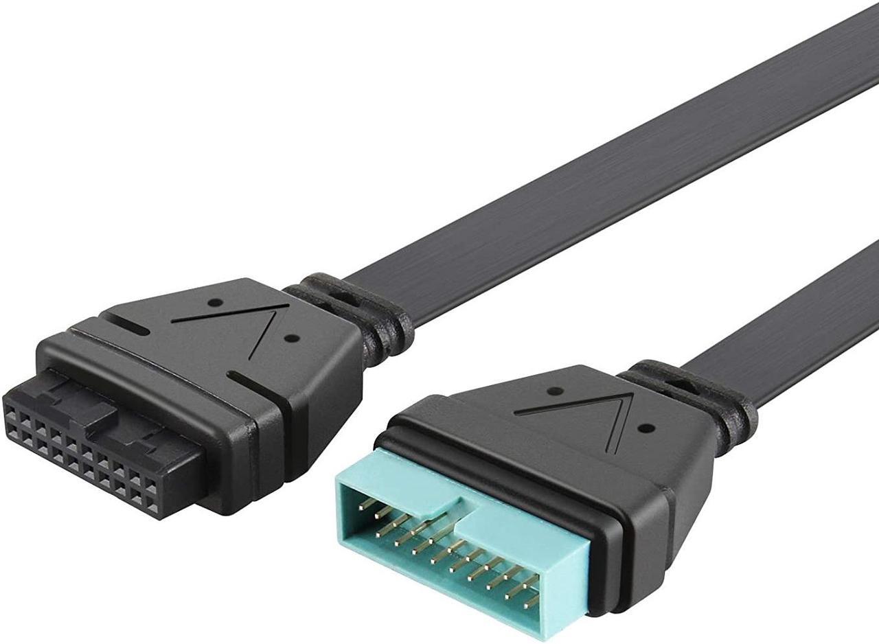 USB 3.0 Header Extension Cable, JoyReken USB 3.0 Internal 19/20 Pin Header Extender | USB 3 Motherboard Adapter | 7 inch