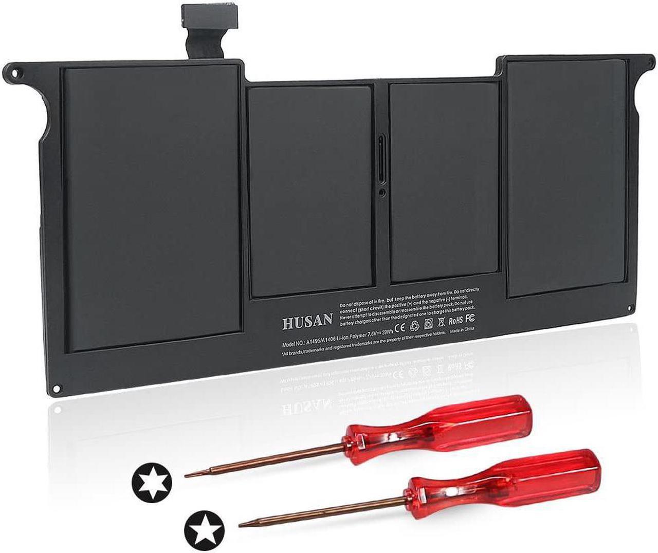 Main image of HUSAN New A1495 A1406 Laptop Battery Compatible for MacBook Air 11 inch A1370 (Mid 2011) A1465 (Mid 2012 Mid 2013 Early 2014 Early 2015) fits MC968 MD223 MD711 020-7376-A 020-7377-A (Black-1)