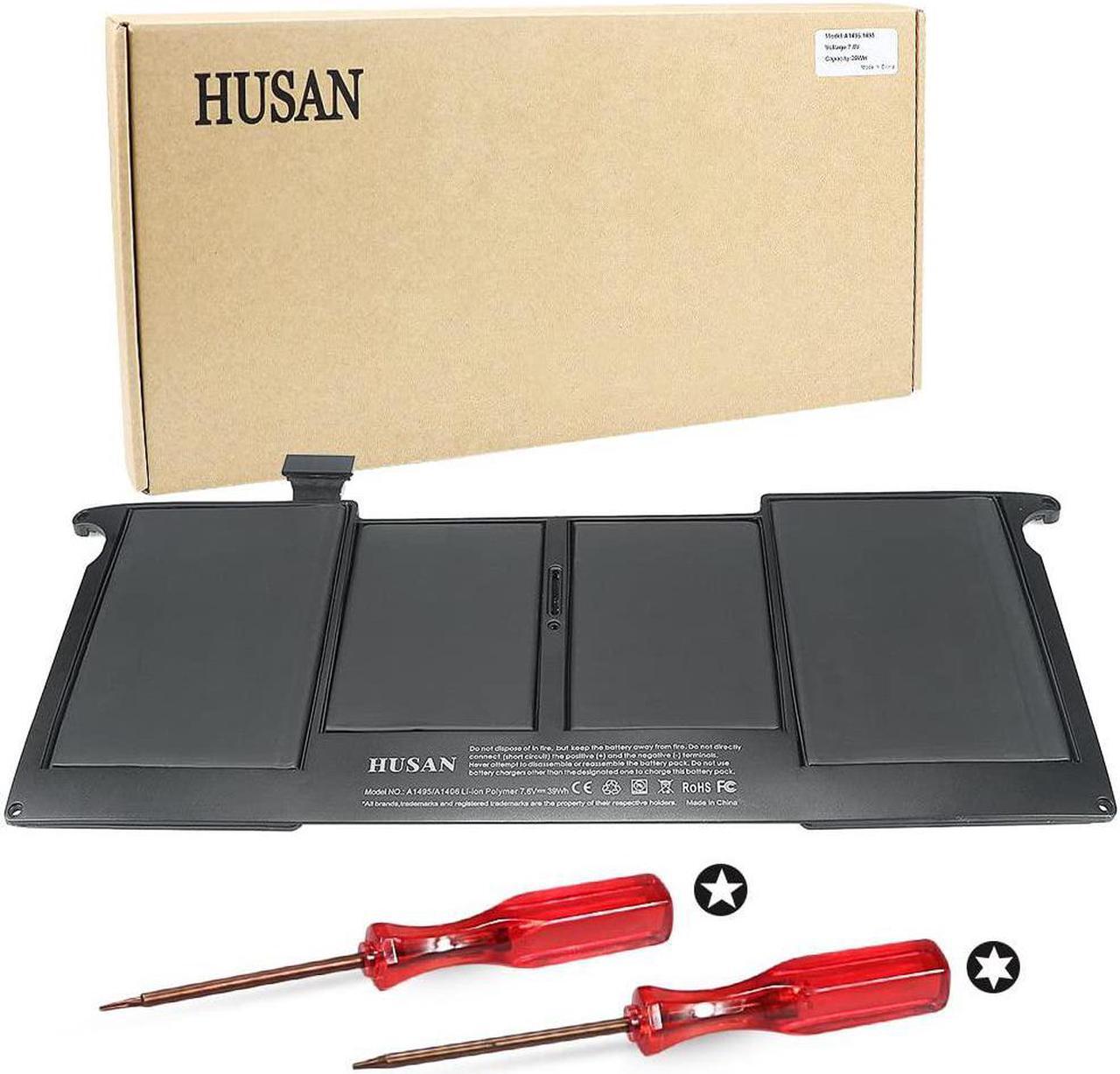 Alt view image 2 of 7 - HUSAN New A1495 A1406 Laptop Battery Compatible for MacBook Air 11 inch A1370 (Mid 2011) A1465 (Mid 2012 Mid 2013 Early 2014 Early 2015) fits MC968 MD223 MD711 020-7376-A 020-7377-A (Black-1)