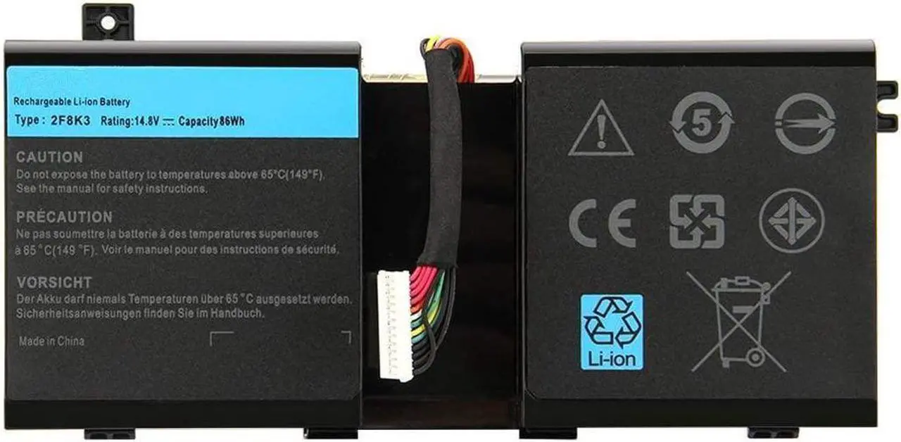 Alt view image 6 of 7 - 2F8K3 02F8K3 KJ2PX 0KJ2PX G33TT 0G33TT 0NU209 451-BBCB Laptop Battery Replacement for Dell Alienware 17 R1 17X M17X-R5 Alienware 18 R1 18X M18X-R3 Series Gaming Laptop (14.8V 86Wh)