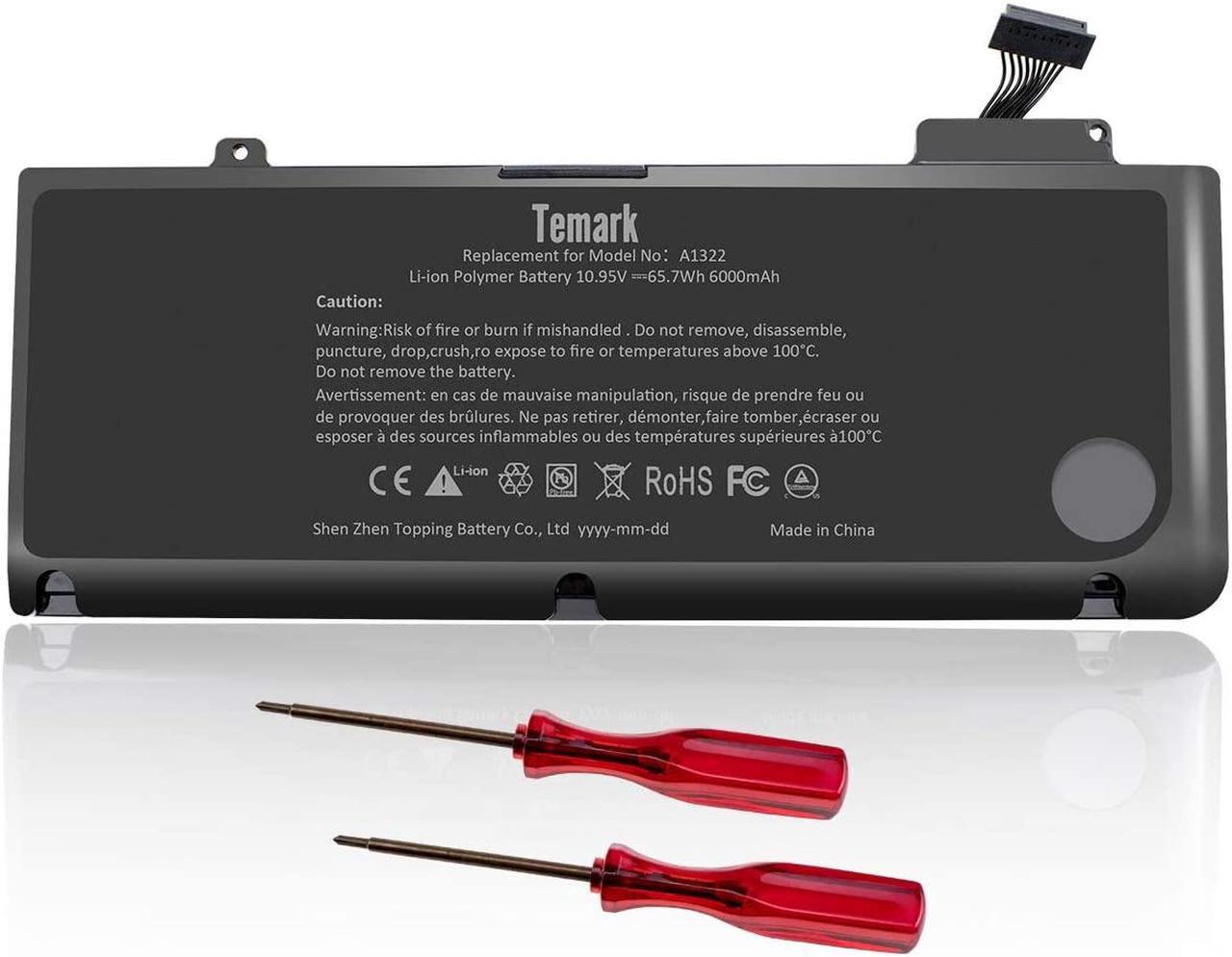Main image of Temark A1278 Replacement Laptop Battery Model A1322 Compatible with MacBook Pro 13 inch A1278 Mid 2012,Early 2011,Late 2011,Mid 2010 2009 Version