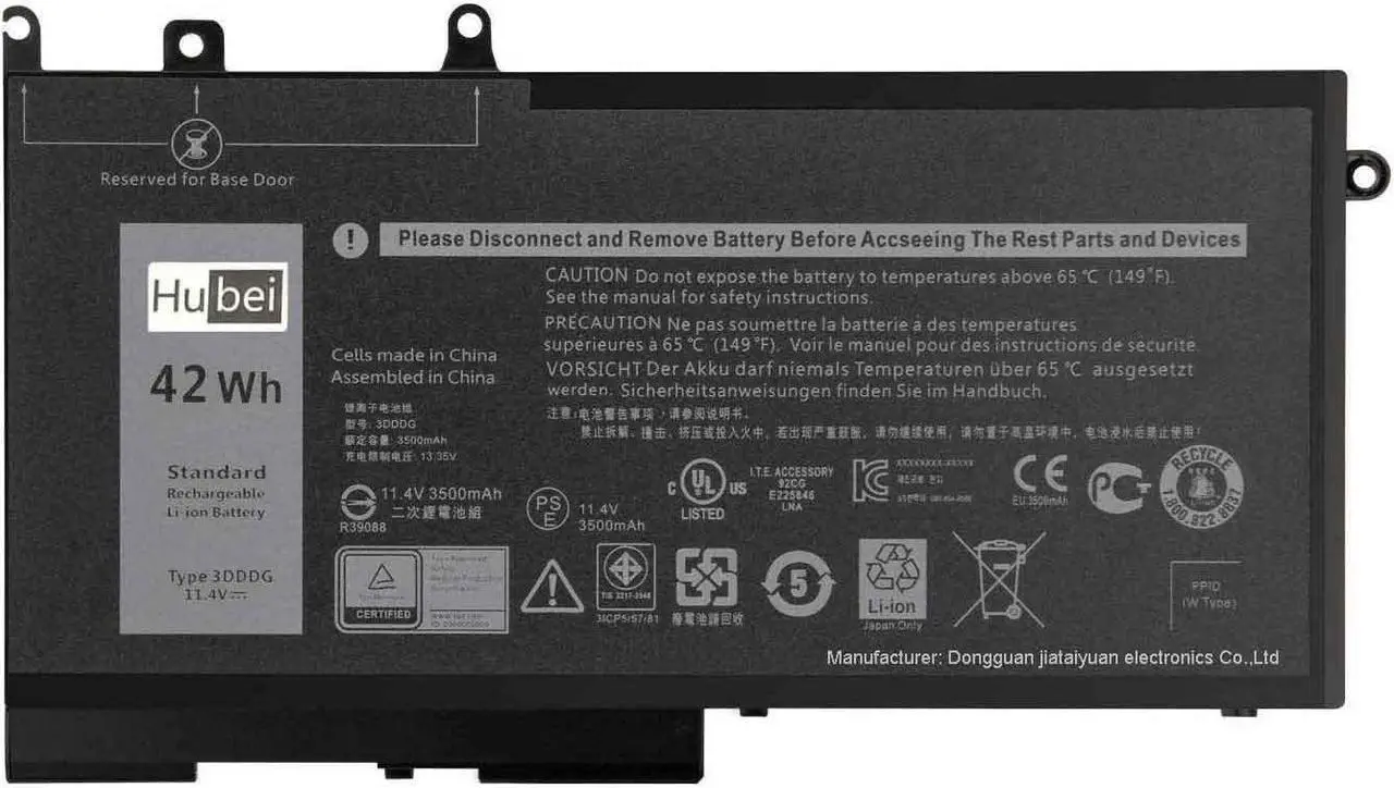 Main image of Hubei 3DDDG 03VC9Y 45N3J 3VC9Y 451-BBZP GJKNX D4CMT 083XPC 83XPC 4YFVG Replacement Laptop Battery for DELL Latitude 15 3520 3530 M3520 12 5280 E5280 14 5480 E5480 15 5580 E5580 Series(11.4V 42Wh)