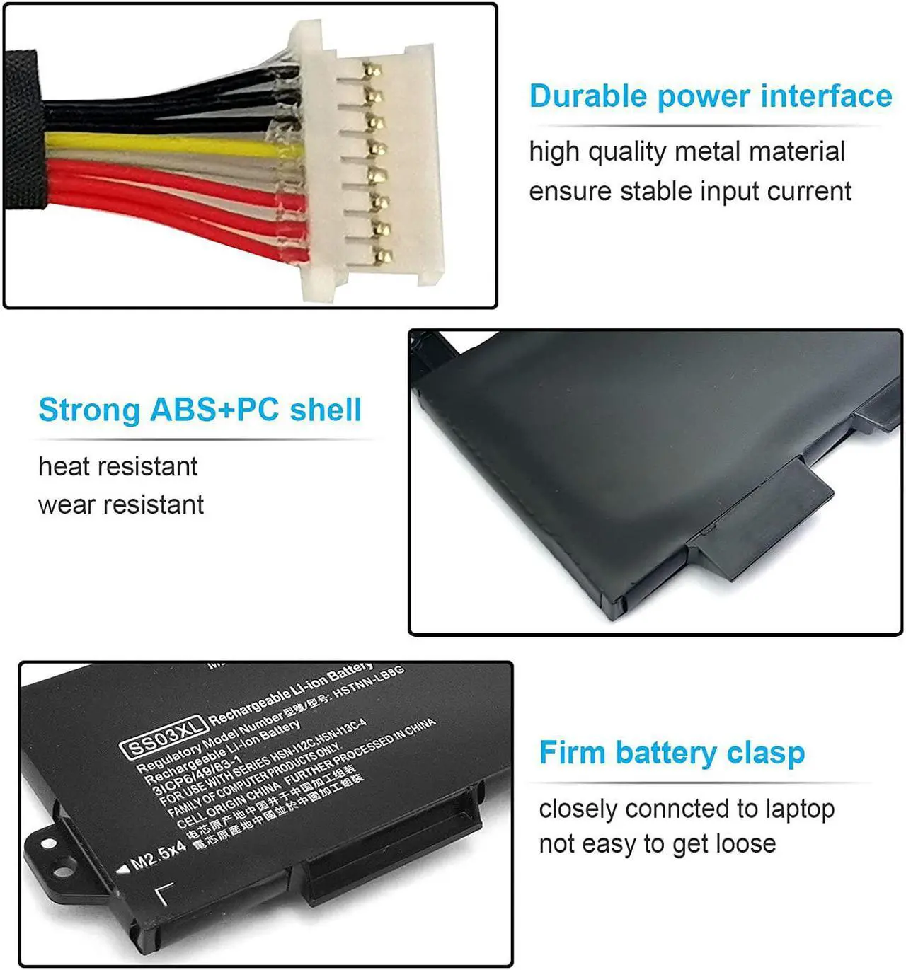 Alt view image 4 of 7 - 50Wh SS03XL 933321-855 Battery for HP EliteBook 840 735 745 830 G5 G6 EliteBook 730 740 836 846 G5 ZBook 14U G5 G6 SS03050XL-PL 932823-171 HSN-113C-4 932823-421 932823-1C1 HSN-112C HSTNN-LB8G 11.55V