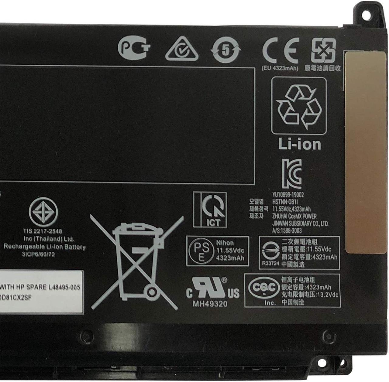 Alt view image 4 of 5 - IZKROR PG03XL 52.5Wh Battery Replacement for HP Pavilion Gaming 15-DK 15-ec 15-ec0000 16-A00000 15t-DK100 15z-EC200 OMEN 5X FPC52 Series HSTNN-OB1I HSTNN-DB9G L48495-005 L48430-AC1 L48430-AC2 11.55V