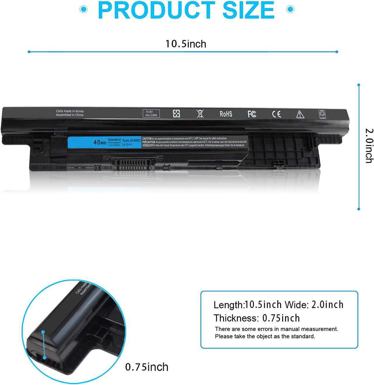 Alt view image 2 of 6 - 40WH XCMRD 14.8V Battery for Dell Inspiron 15 3000 Series 15 3521 3537 3531 3542 3543 3541 3878 15R 5521 5537 17 3721 3737 17R 5737 5721 14 3421 3442 3443 Latitude 3440 3540 P28F P40F P26E T1G4M 49VTP