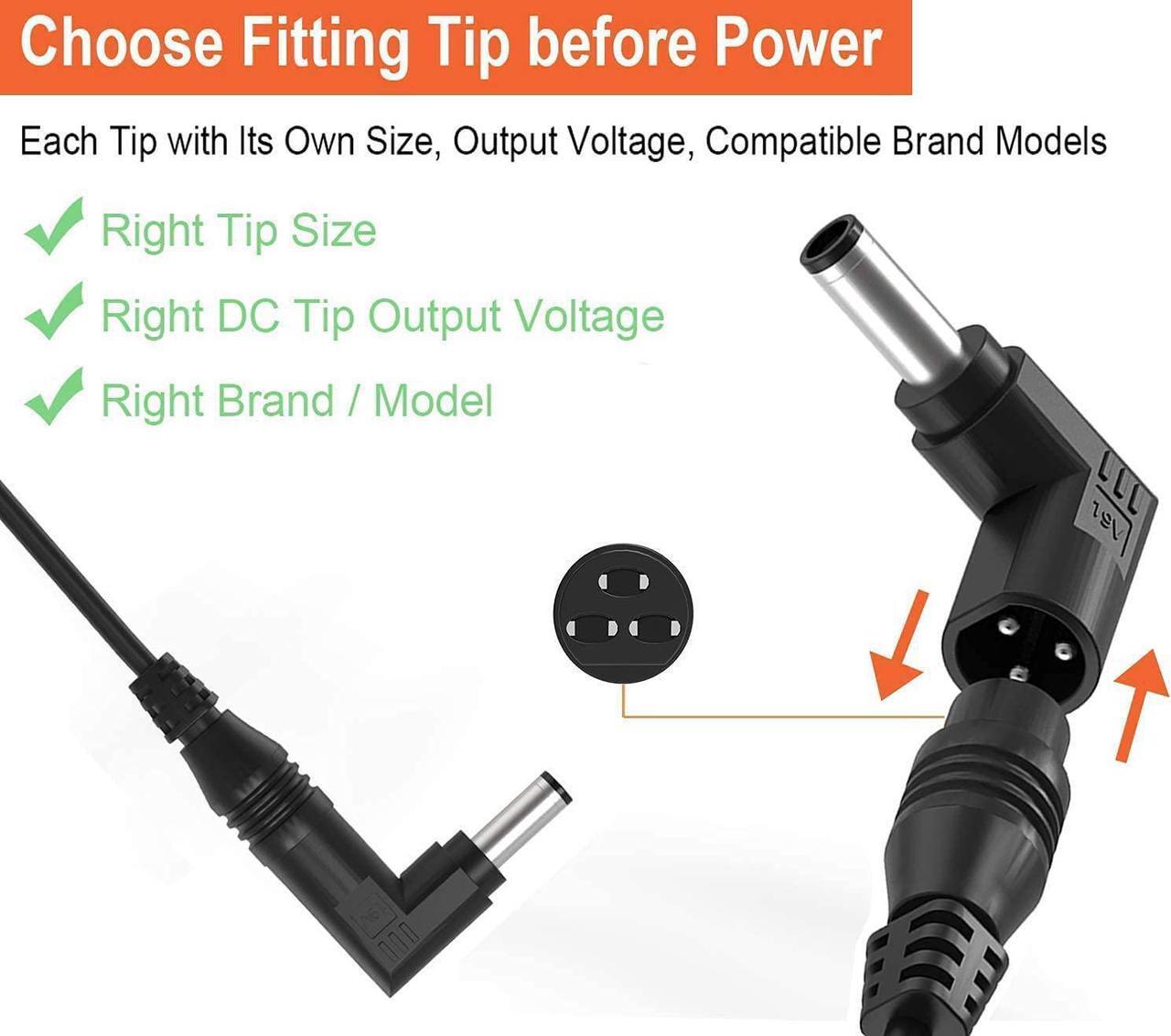 Alt view image 2 of 6 - 65W 45W Universal Laptop Charger 18-20V with Multi Tips for HP ASUS Lenovo Acer Dell Samsung Toshiba Sony JBL IBM Fujitsu Gateway Notebook Ultrabook Power Adapter with 15 Tips, Extra Long Cable: 2.7M