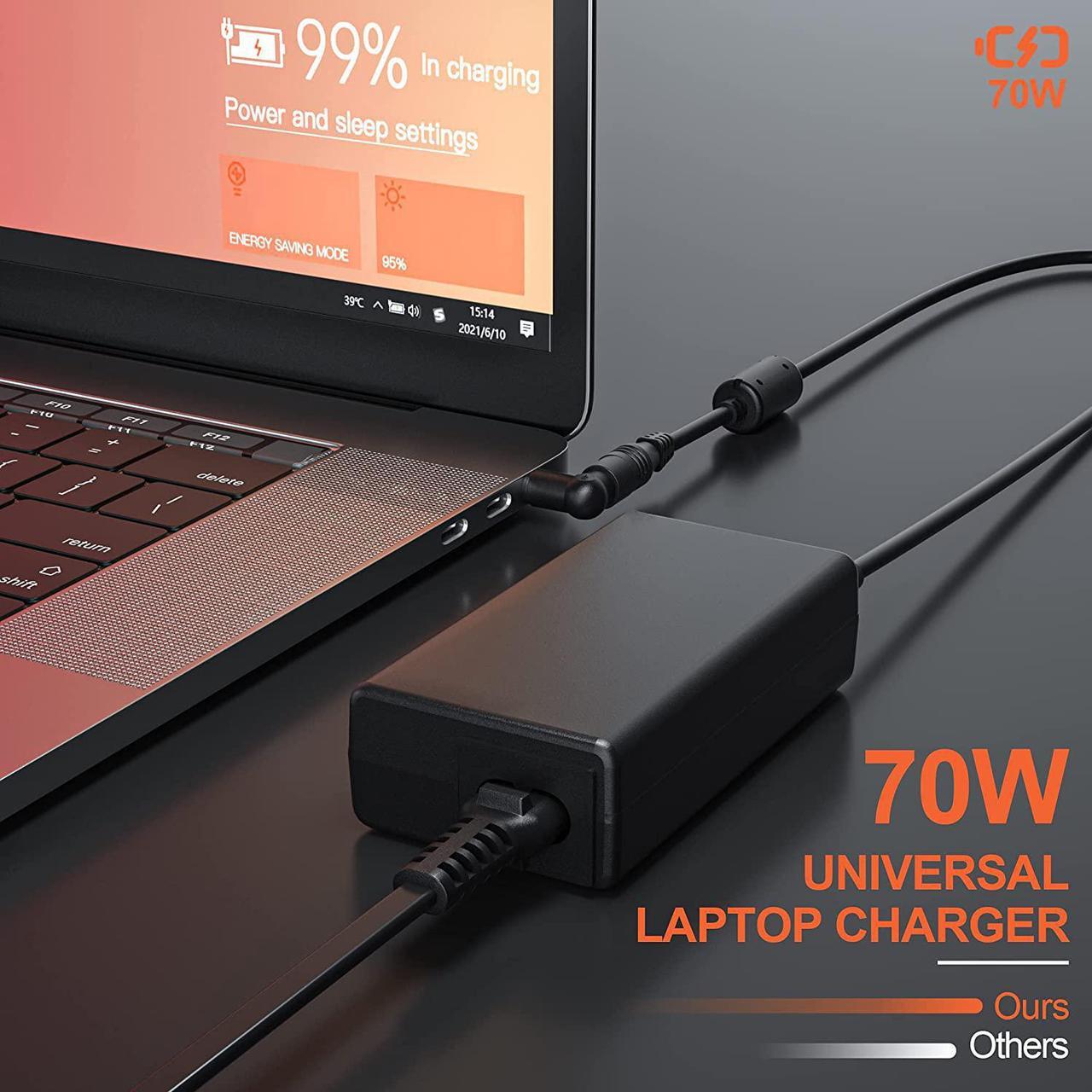 Alt view image 4 of 6 - 65W 45W Universal Laptop Charger 18-20V with Multi Tips for HP ASUS Lenovo Acer Dell Samsung Toshiba Sony JBL IBM Fujitsu Gateway Notebook Ultrabook Power Adapter with 15 Tips, Extra Long Cable: 2.7M