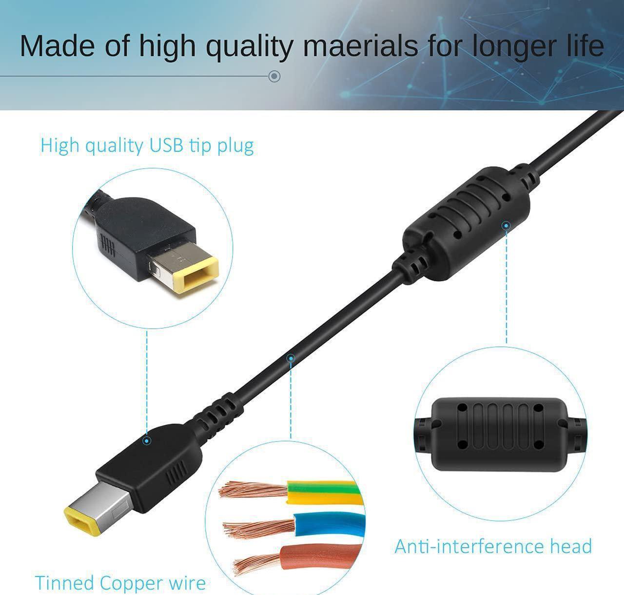 Alt view image 6 of 7 - Vanzer 90W Laptop Charger Adapter for Lenovo ThinkPad X1 Carbon T440 T550 E431 E440 E540 X240 X250 T440S T450s L540, Ideapad S215 S210 U330 U430 U430p S500 S510p, Chromebook N20 N20p T440 T540p