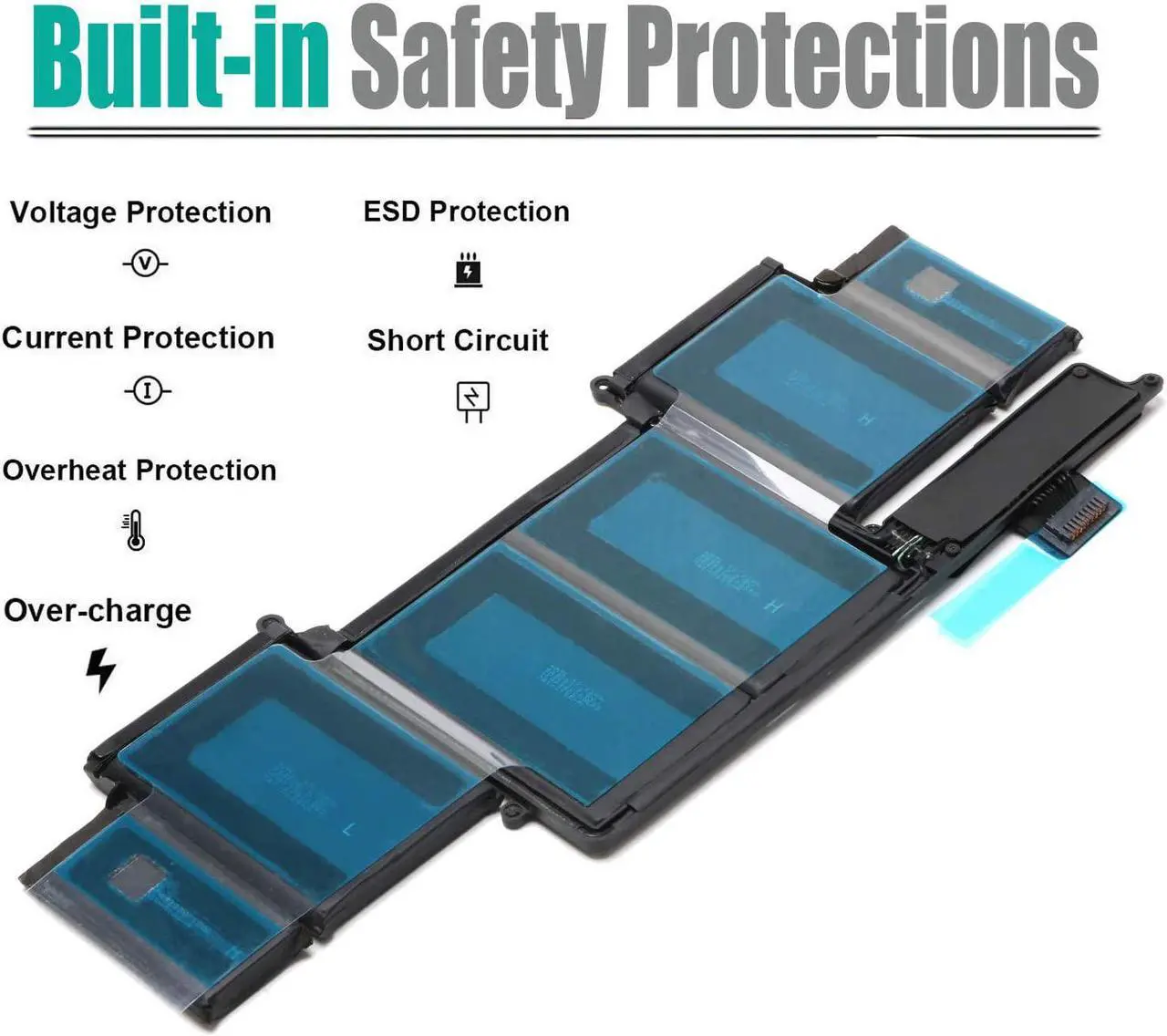 Alt view image 5 of 6 - A1502 Replacement Laptop Battery for MacBook Pro Retina 13 Inch Late 2013 Mid 2014 Early 2015; MacBook Pro A1493 A1582 Battery EMC 2678 2875 2835 ME864 ME865