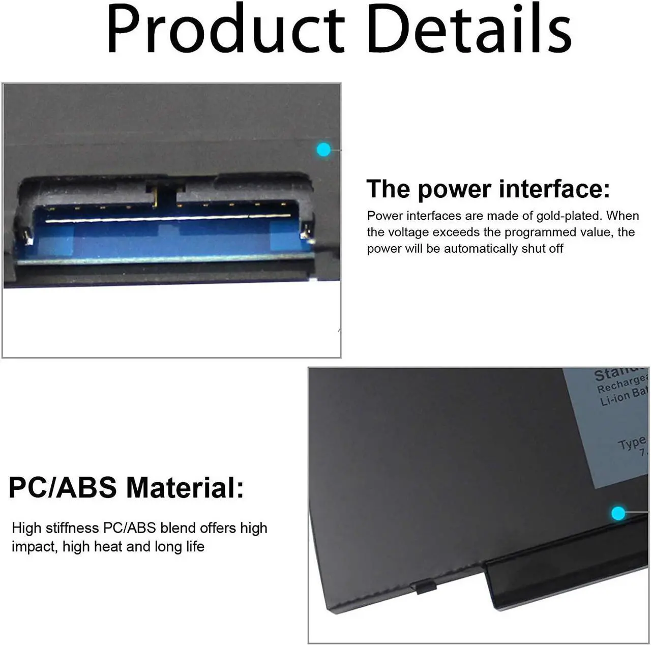 Alt view image 4 of 6 - 6MT4T Battery for Dell Latitude E5570 E5470 7V69Y TXF9M 79VRK 07V69Y 7.6V 62WH - 12 Months Warranty