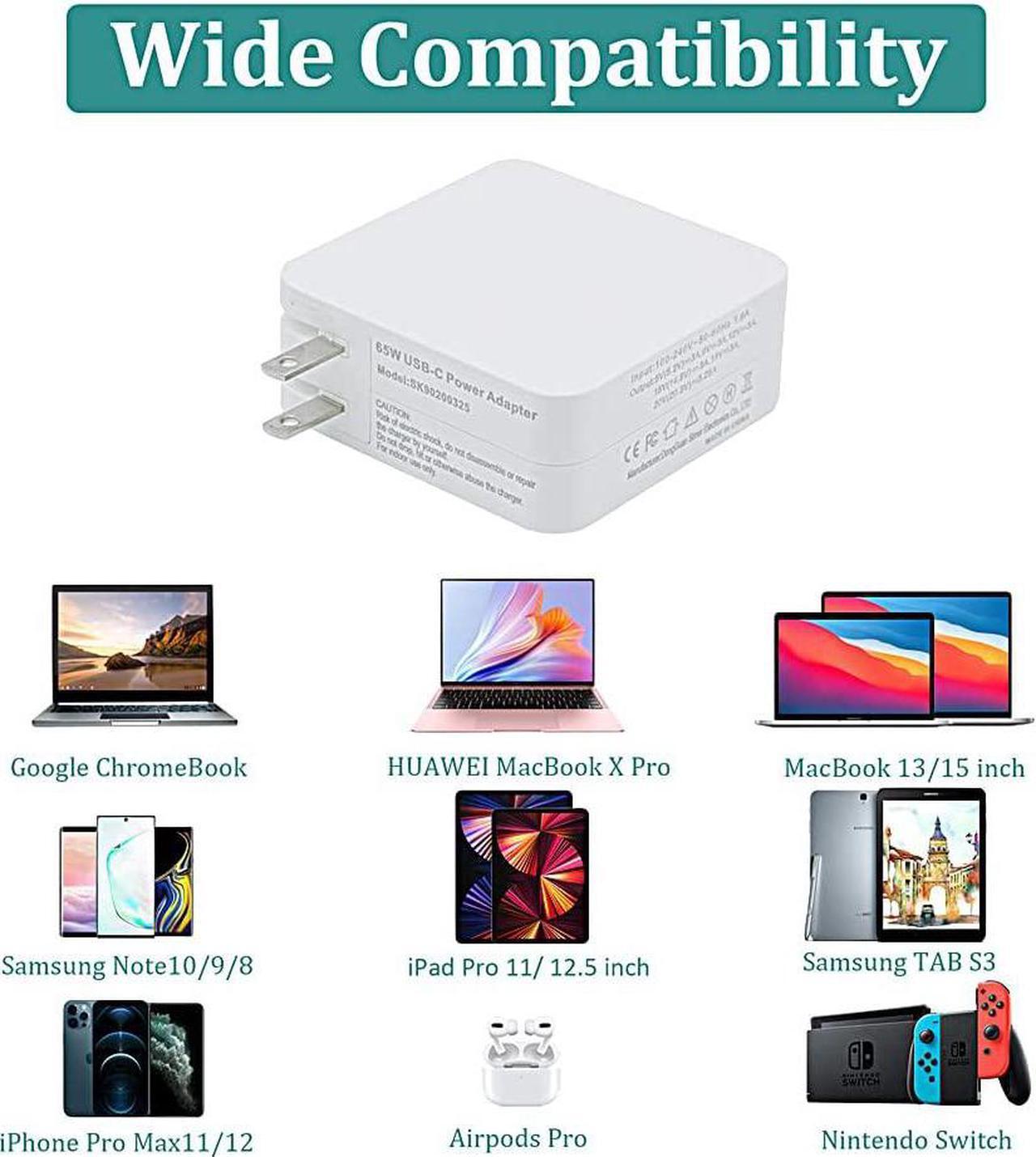 Alt view image 5 of 6 - BAJ 61W/65W USB C Charger Power Adapter for MacBook Pro 13 15 inch, New MacBook Air 13 inch 2020 2019 2018MacBook 12 inch, ipad proThunder Bolt 3 Mac Charger Power Supply,Type-C Devices