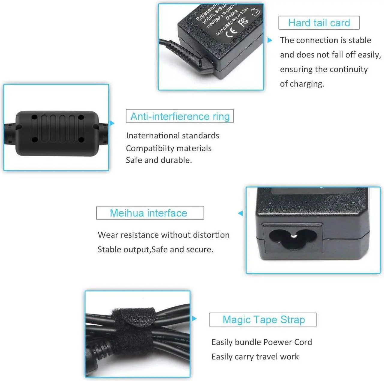 Alt view image 5 of 7 - Replacement 65W Lenovo Laptop Charger for Thinkpad T470 T470S T460 E531 E570 E560 L470 L460 L440 T440 T450 T540P X270 X250 X240 ADLX65NLC2A ADLX65NCC3A ADLX65NCC2A AC Power Adapter