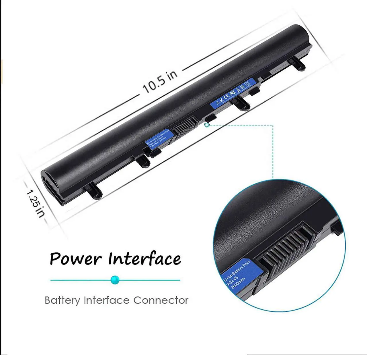 Alt view image 4 of 7 - Vinpera (2600mAh AL12A32 AL12A72 Battery Replacement for ACER Aspire E1 E1-522 E1-532 E1-572 E1-572G E1-510 E1-510P V5 V5-431 V5-471 V5-471P V5-531 V5-571 V5-571P V5-571-6605