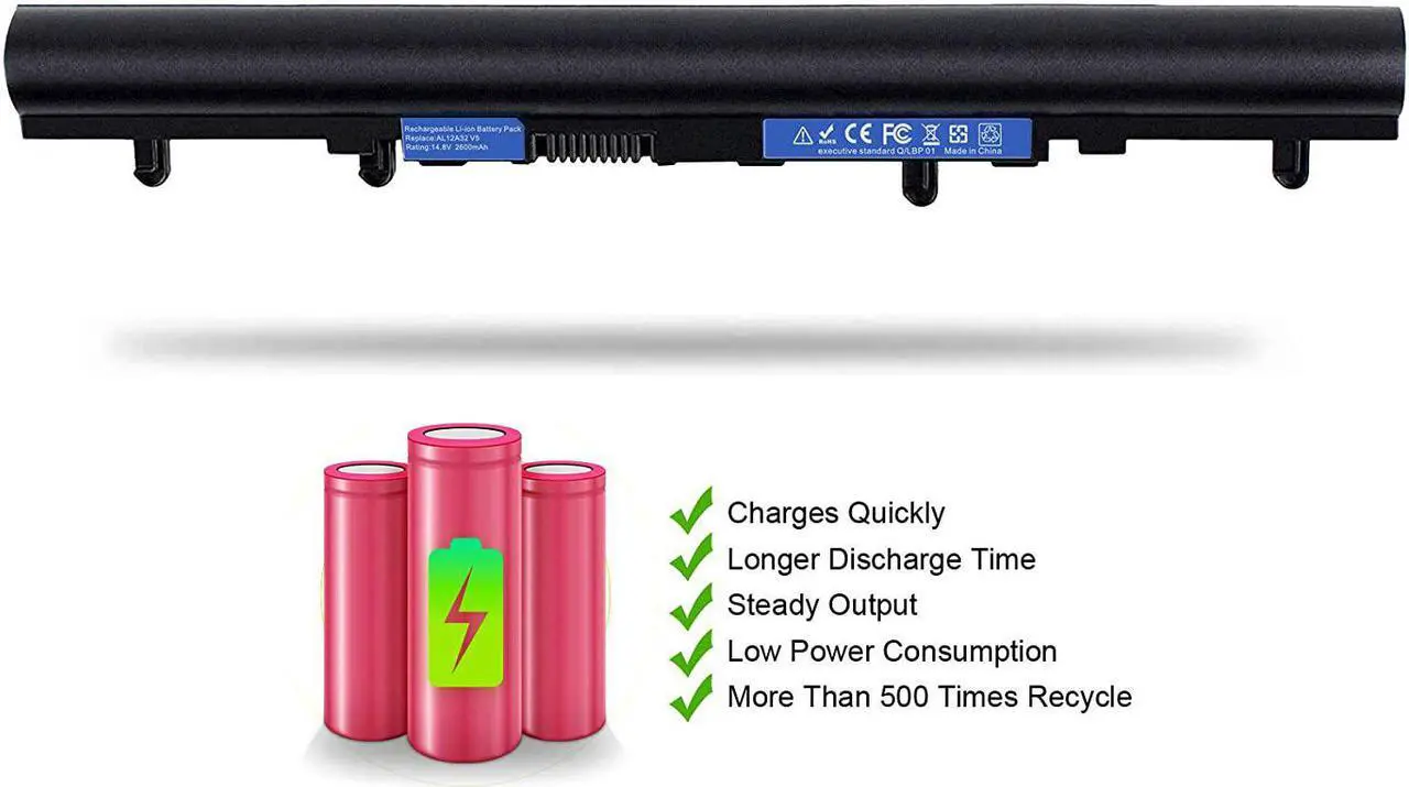 Alt view image 5 of 7 - Vinpera (2600mAh AL12A32 AL12A72 Battery Replacement for ACER Aspire E1 E1-522 E1-532 E1-572 E1-572G E1-510 E1-510P V5 V5-431 V5-471 V5-471P V5-531 V5-571 V5-571P V5-571-6605