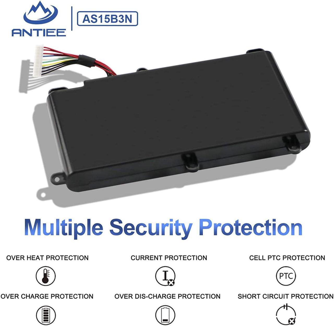 Alt view image 5 of 7 - ANTIEE AS15B3N Laptop Battery for Acer Predator 15 G9-591 G9-591G G9-592 G9-592G G9-593 Predator 17 G5-793 G9-791 G9-791G G9-792 G9-792G G9-793 Predator 17X GX-791 GX-792 21X GX21-71 G9000 4ICR19/66-2