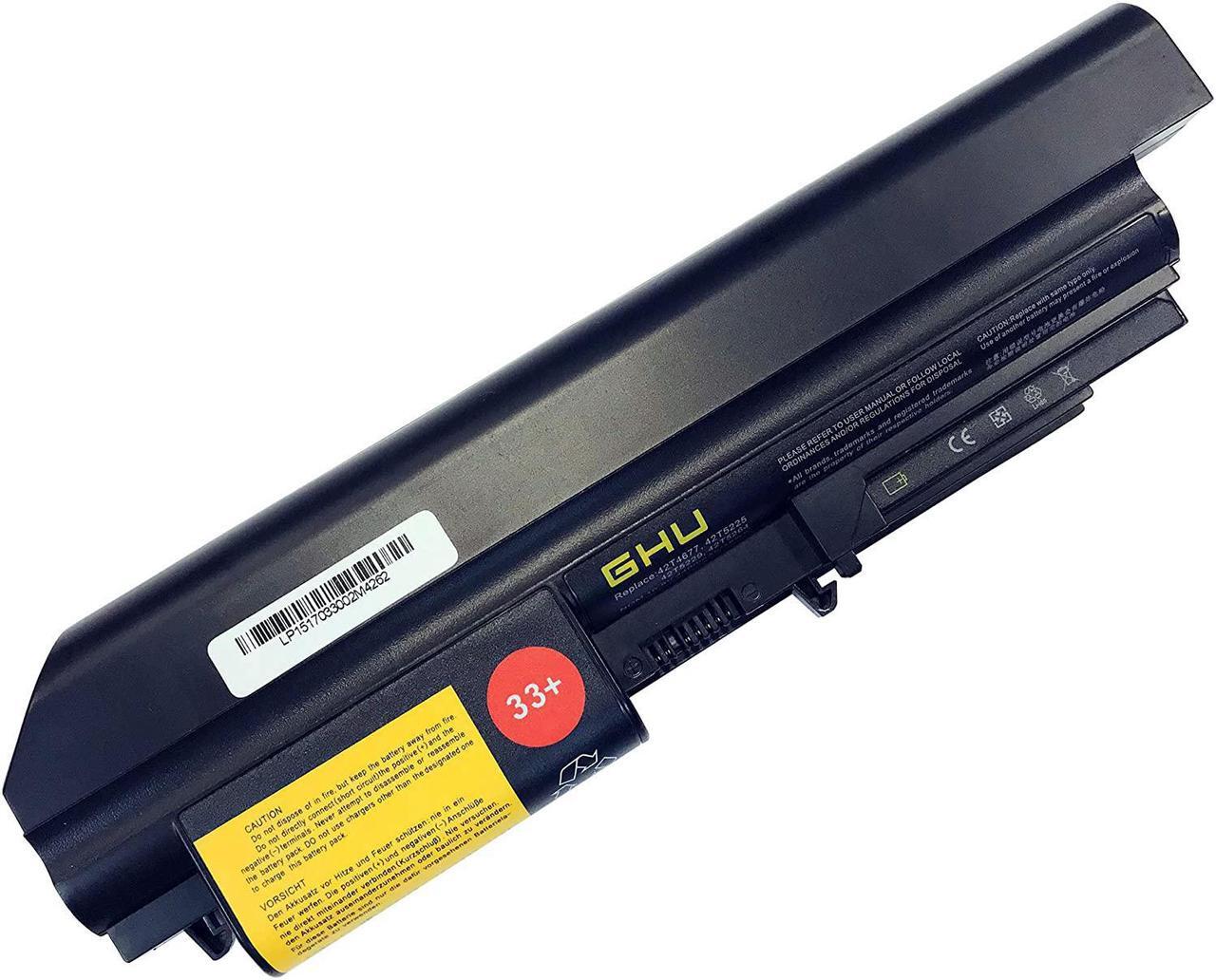 Alt view image 2 of 6 - GHU New Battery 33+ 48 WH Replacement for 43R2499 42T4644 41U3198 42T4677 Compatible with Lenovo Thinkpad R61 T400 R400 42T4531 42T5225 42T5229 42T5226 42T5264 41U3196 42T5225 42T5262