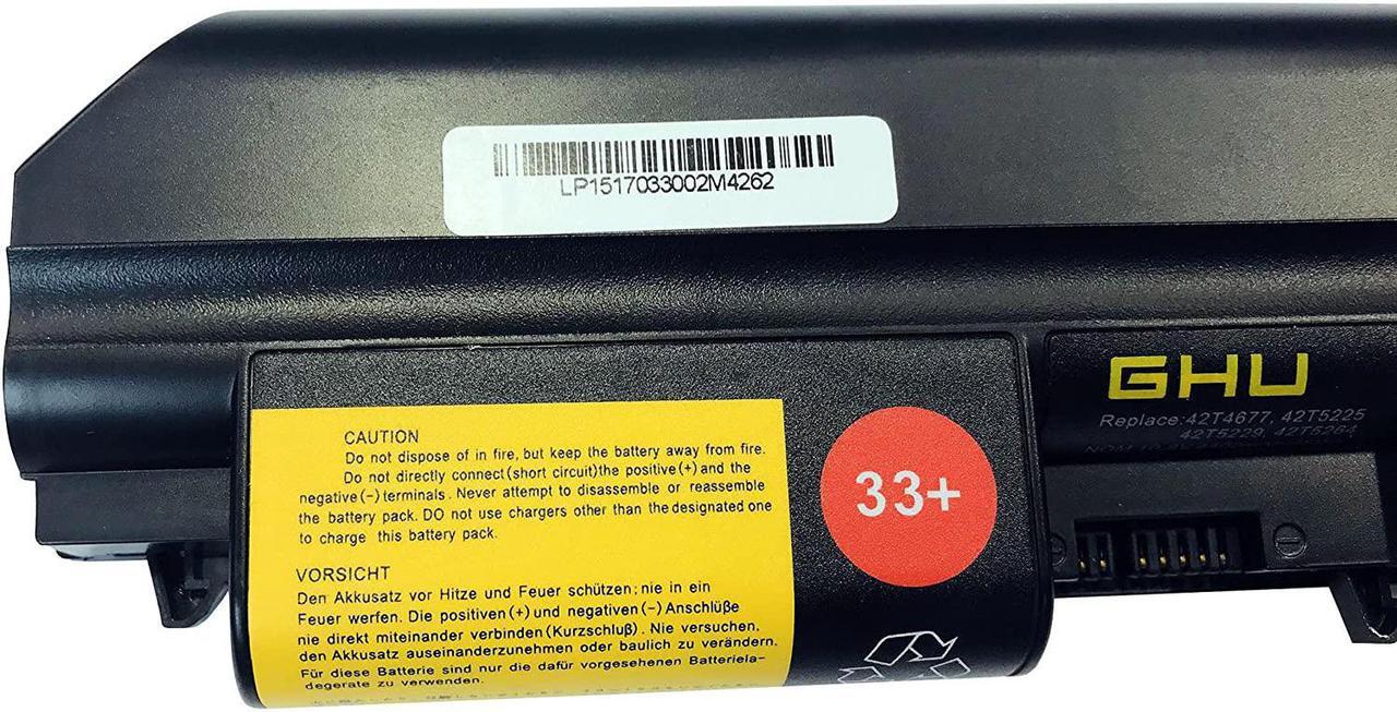 Alt view image 3 of 6 - GHU New Battery 33+ 48 WH Replacement for 43R2499 42T4644 41U3198 42T4677 Compatible with Lenovo Thinkpad R61 T400 R400 42T4531 42T5225 42T5229 42T5226 42T5264 41U3196 42T5225 42T5262