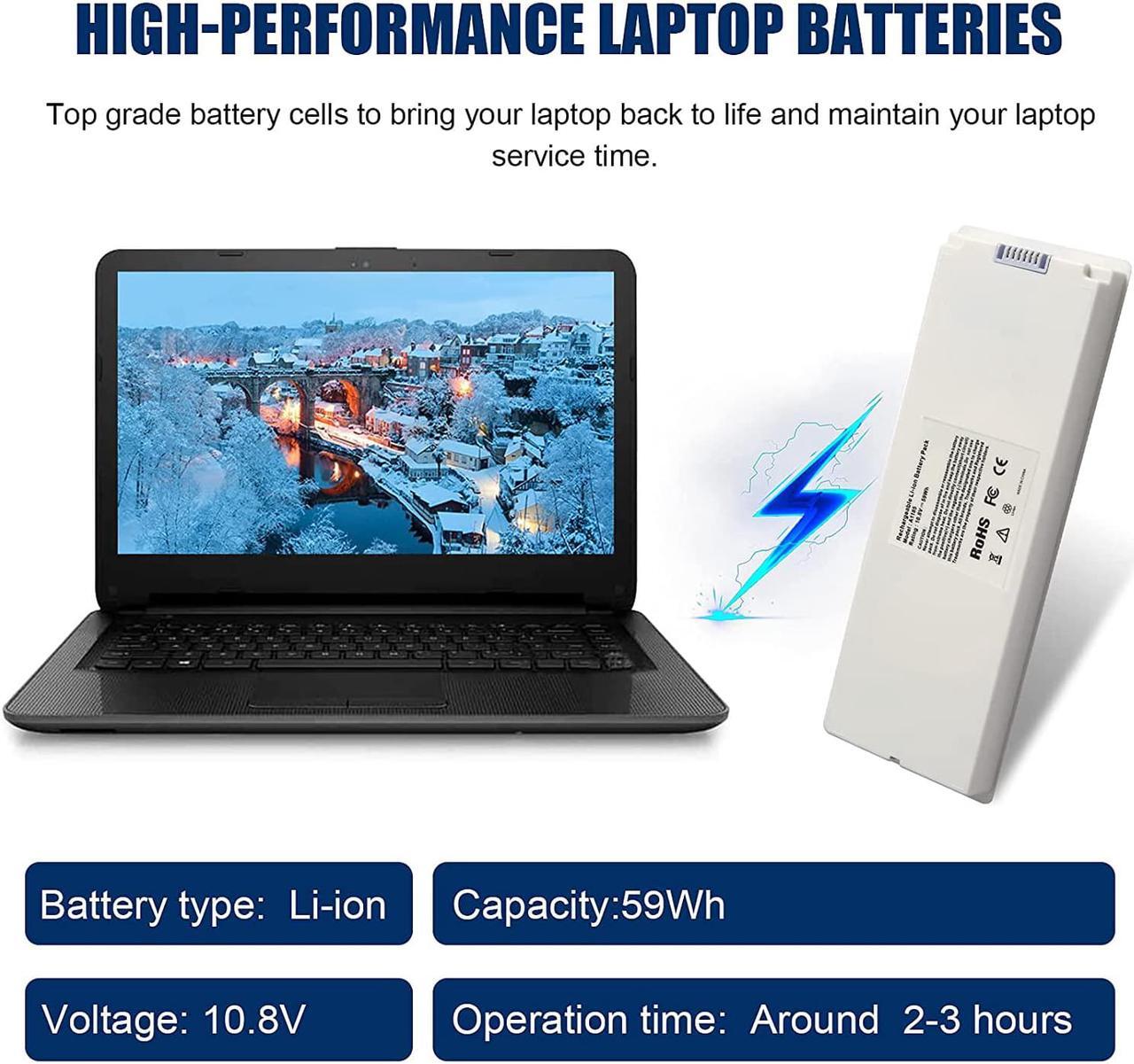 Alt view image 2 of 5 - ARyee 59Wh 10.8V A1185 Battery Laptop Battery Replacement for Apple MacBook 13 A1185 A1181 MA561 MA561FE/A MA561G/A MA561J/A