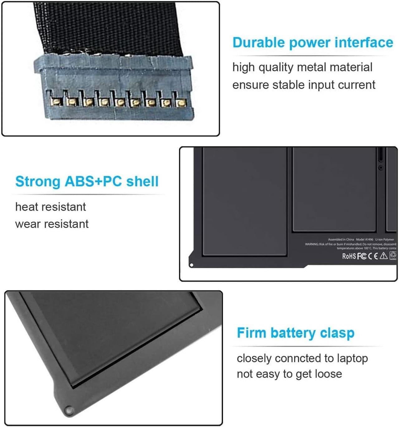 Alt view image 4 of 6 - A1377 A1405 A1496 Laptop Battery Compatible with MacBook Air 13 inch A1466 (Early 2015, Early 2014, Mid 2013, Mid 2012, Mid 2011, 2017) A1369 (Mid 2011, Late 2010) MJVE2LL/A MJVG2LL/A MC504 54.4Wh