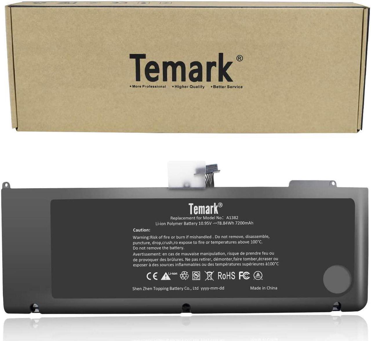 Alt view image 6 of 7 - Temark A1382 Replacement Laptop Battery Compatible with MacBook Pro 15 inch A1286 (only for Core i7 Early 2011 Late 2011 Mid 2012),fit MC721LL/A MC723LL/A 661-5844 020-7134-A