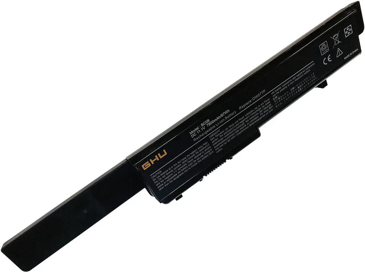 Alt view image 2 of 4 - GHU New 9 Cell 87 WHR U164P N855P Battery Compatible with Dell Studio 17 1745 1747 1749 Laptop Fit N856P M905P Part # U150P 312-0196 312-0186 U150P OW077P M909P W080P Y067P