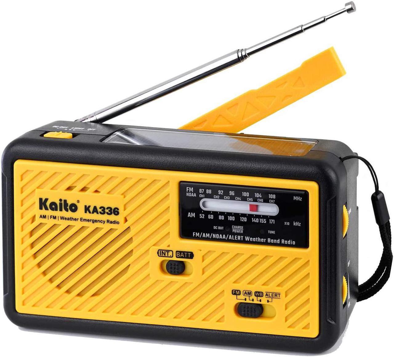 Main image of Kaito Voyager ECO Emergency Radio KA336 AM/FM NOAA Weather Alert 5-Way Powered Solar Crank Radio Receiver with LED Flashlight and USB Mobile Phone Charger