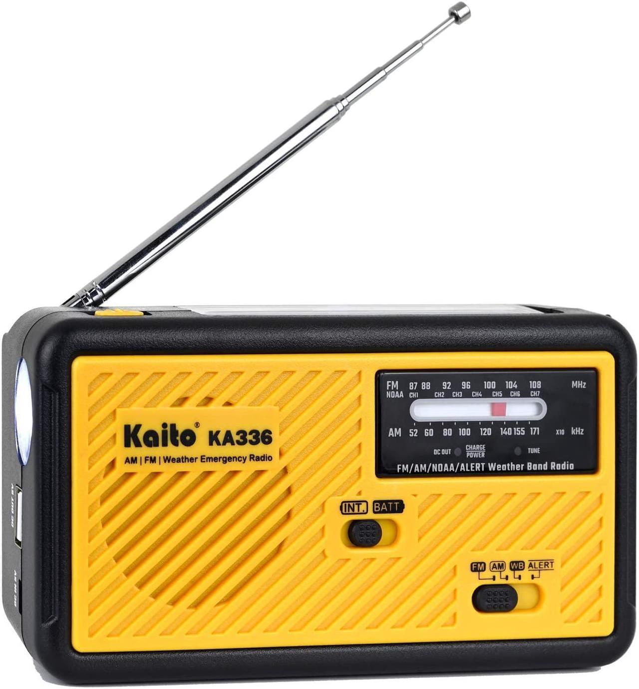 Alt view image 3 of 6 - Kaito Voyager ECO Emergency Radio KA336 AM/FM NOAA Weather Alert 5-Way Powered Solar Crank Radio Receiver with LED Flashlight and USB Mobile Phone Charger
